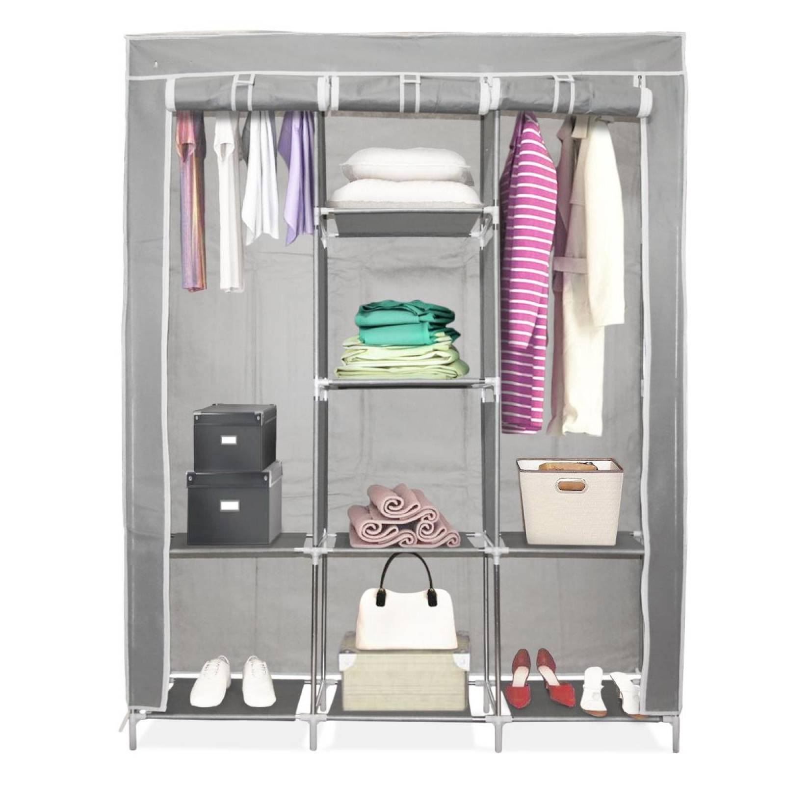 Clóset Ropero Armable Urban Design, Portátil con Entrepaños Gris