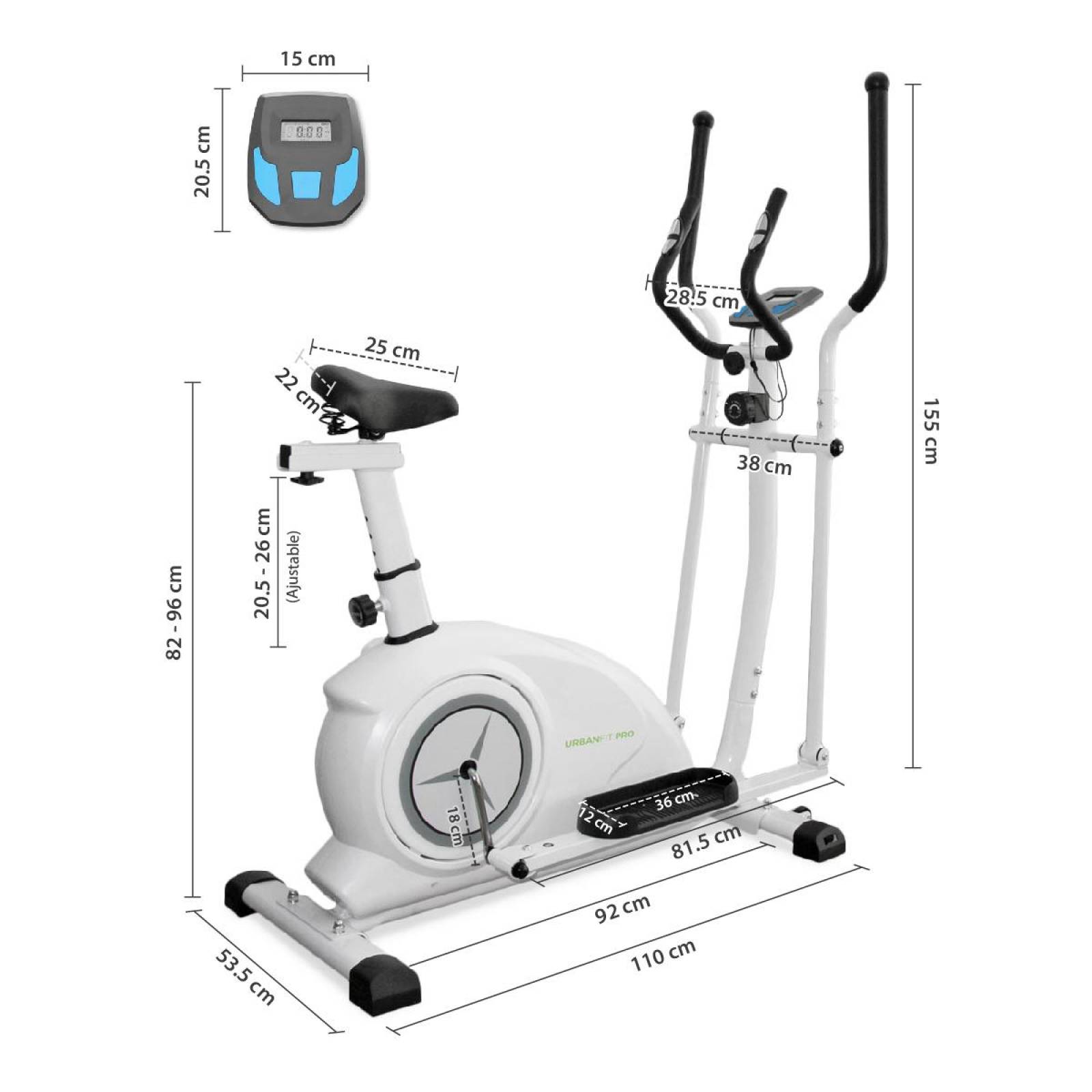 Maquina Eliptica Bicicleta Eliptica Multifuncional Cardio-Blanco