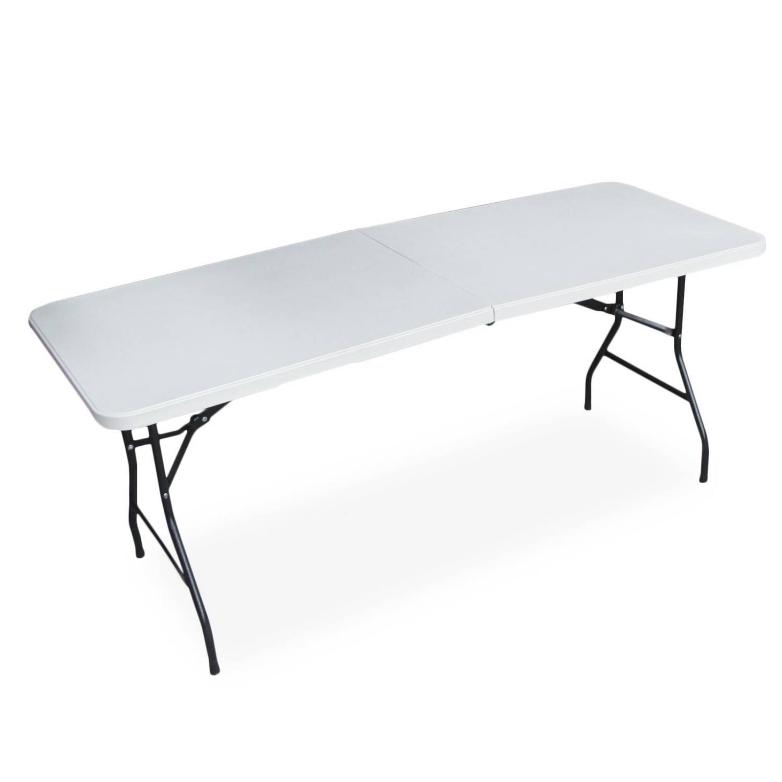 Mesa Plegable Portafolio 1.80m Plastico para Jardin Eventos Blanco
