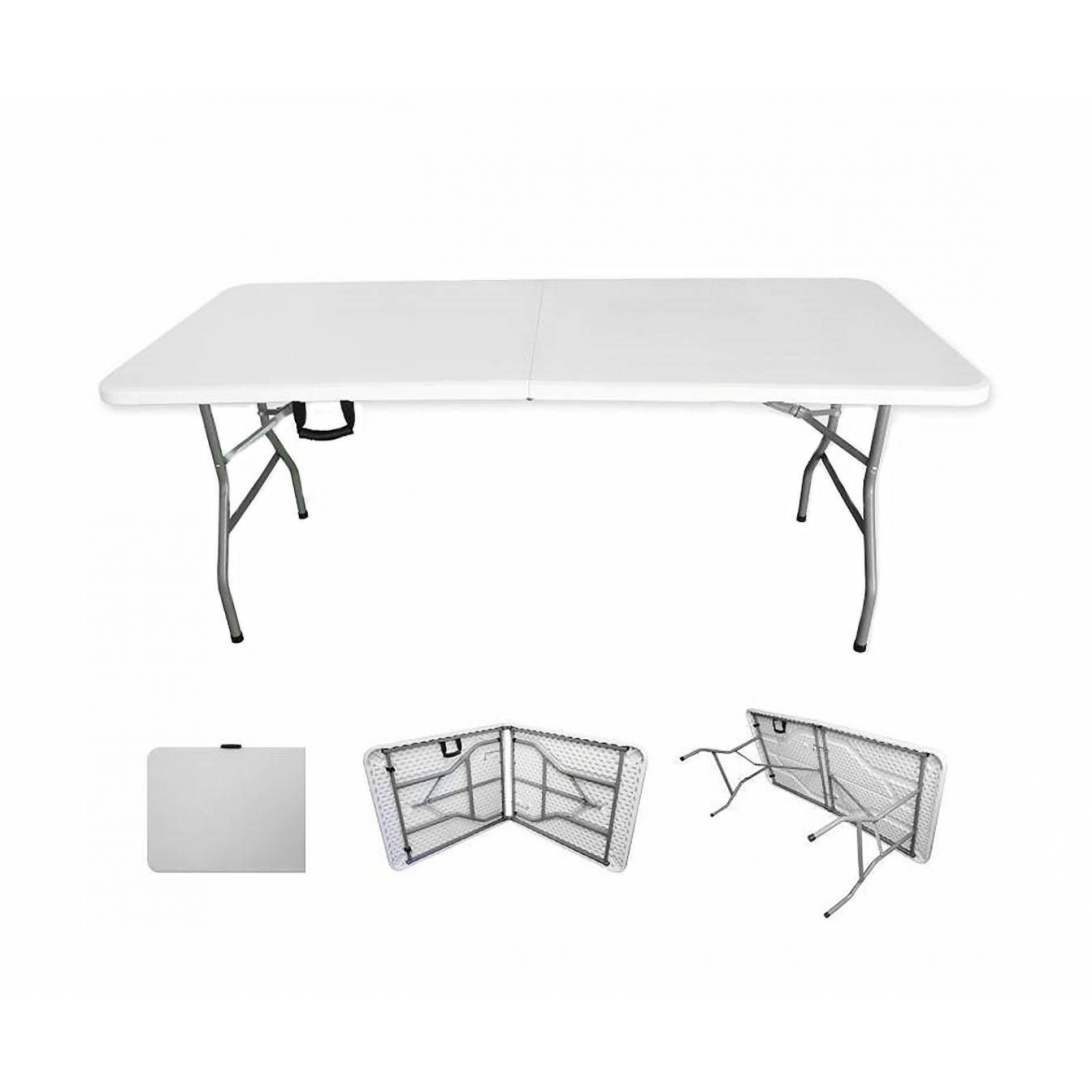 Mesa Plegable Portafolio 1.80m Plastico para Jardin Eventos Blanco