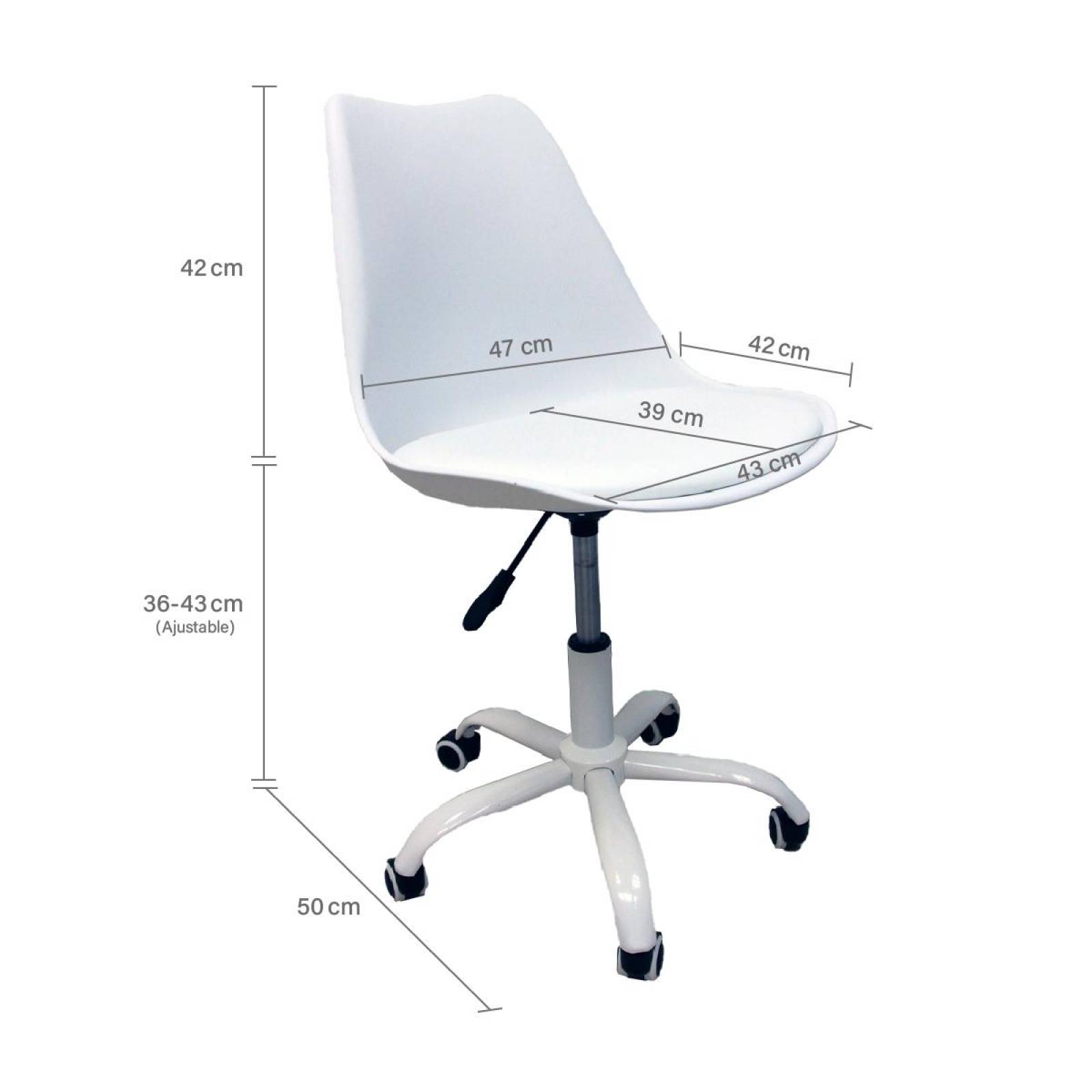 Silla Oficina Eames Acolchada Blokhus 4 Pzas Blanco
