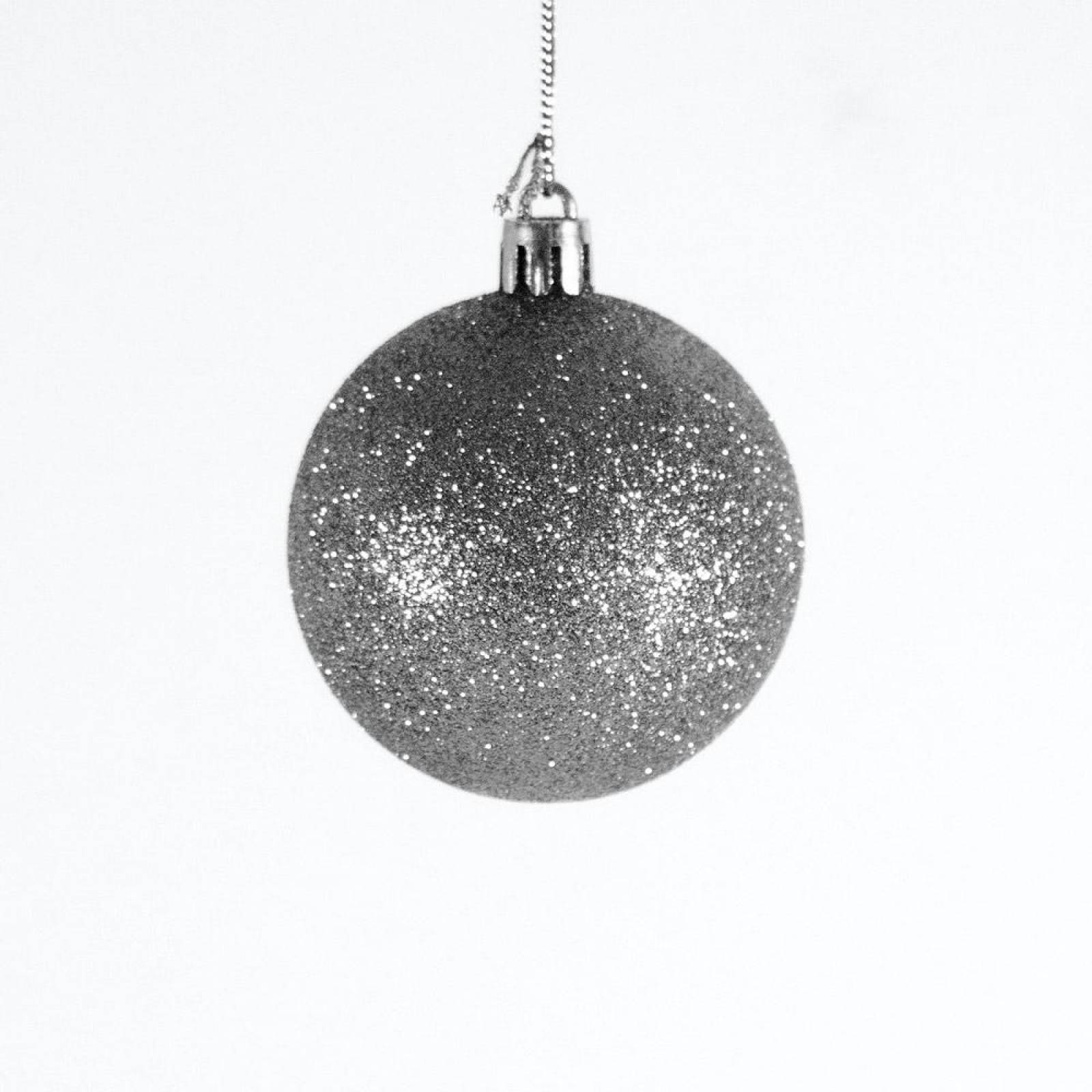 Set de 24 Esferas Navideñas Jardimanía, Plástico Plateado