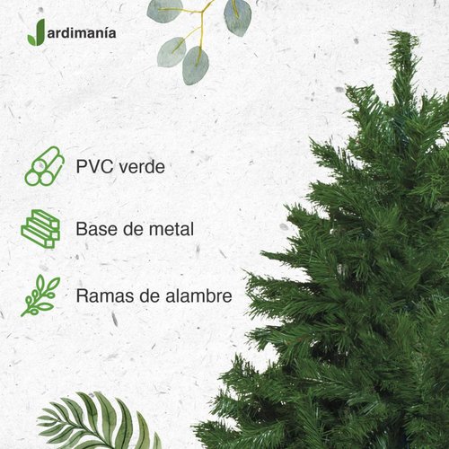 Árbol de Navidad Robusto Verde 1.80cm envuelto PVC 7.6cm*0.12mm Verde oscuro