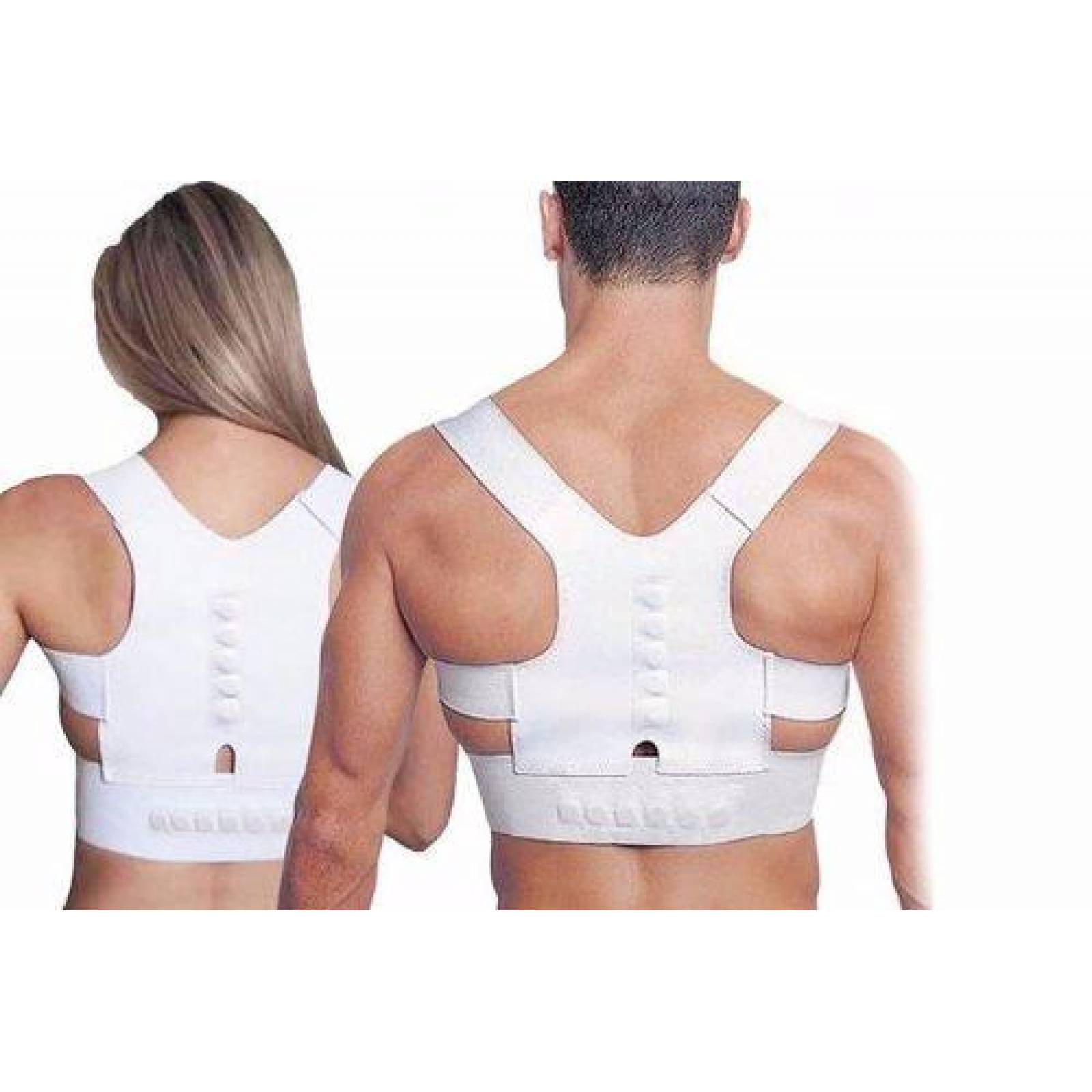 Chaleco Corrector Postura Faja Con Imanes Unisex Espalda Blanco