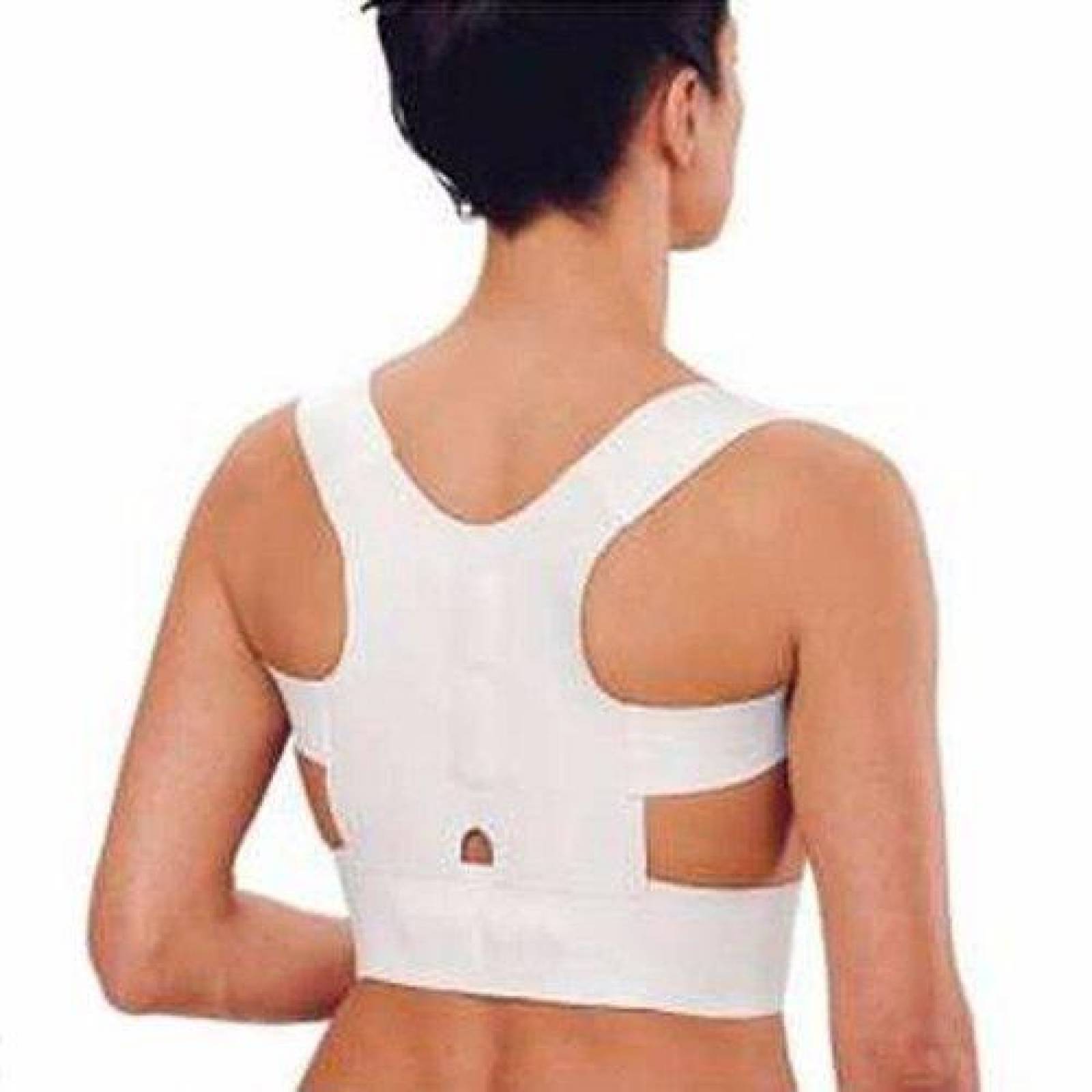 Chaleco Corrector Postura Faja Con Imanes Unisex Espalda Blanco