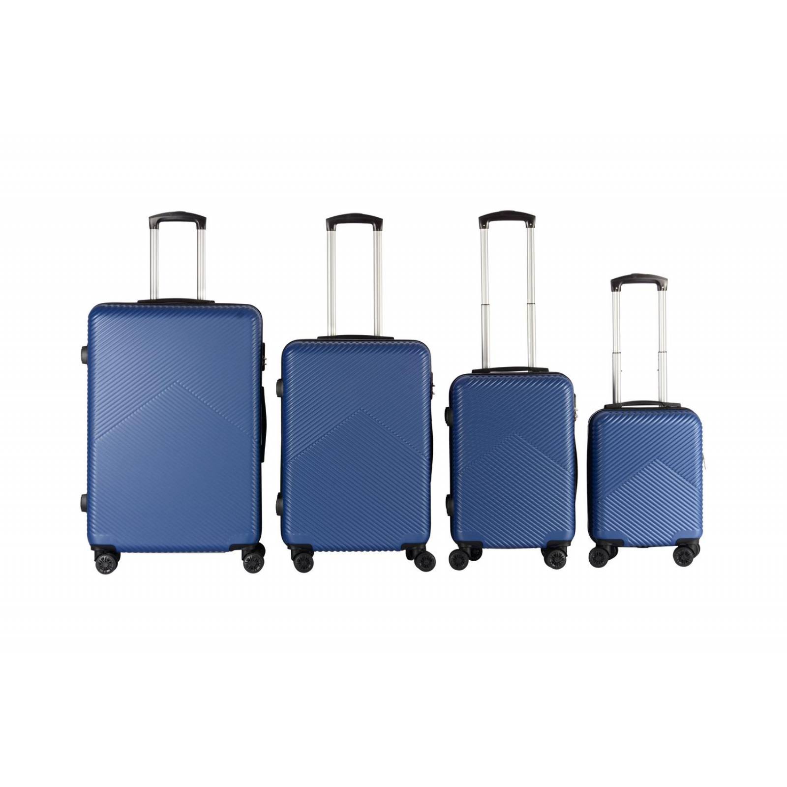 Set de 4 Maletas Rígidas Travel Elite, Prácticas y Seguras Azul