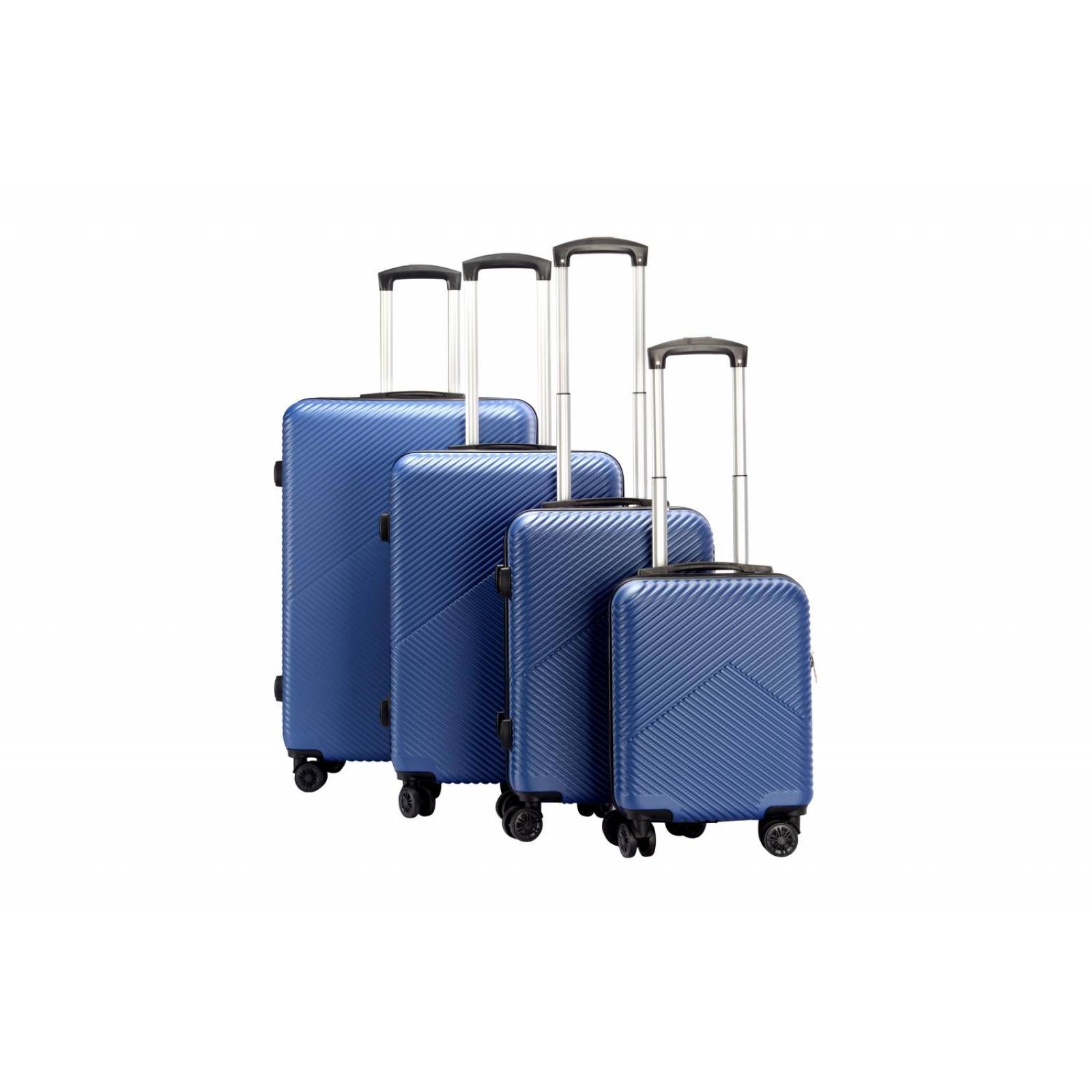 Set de 4 Maletas Rígidas Travel Elite, Prácticas y Seguras Azul