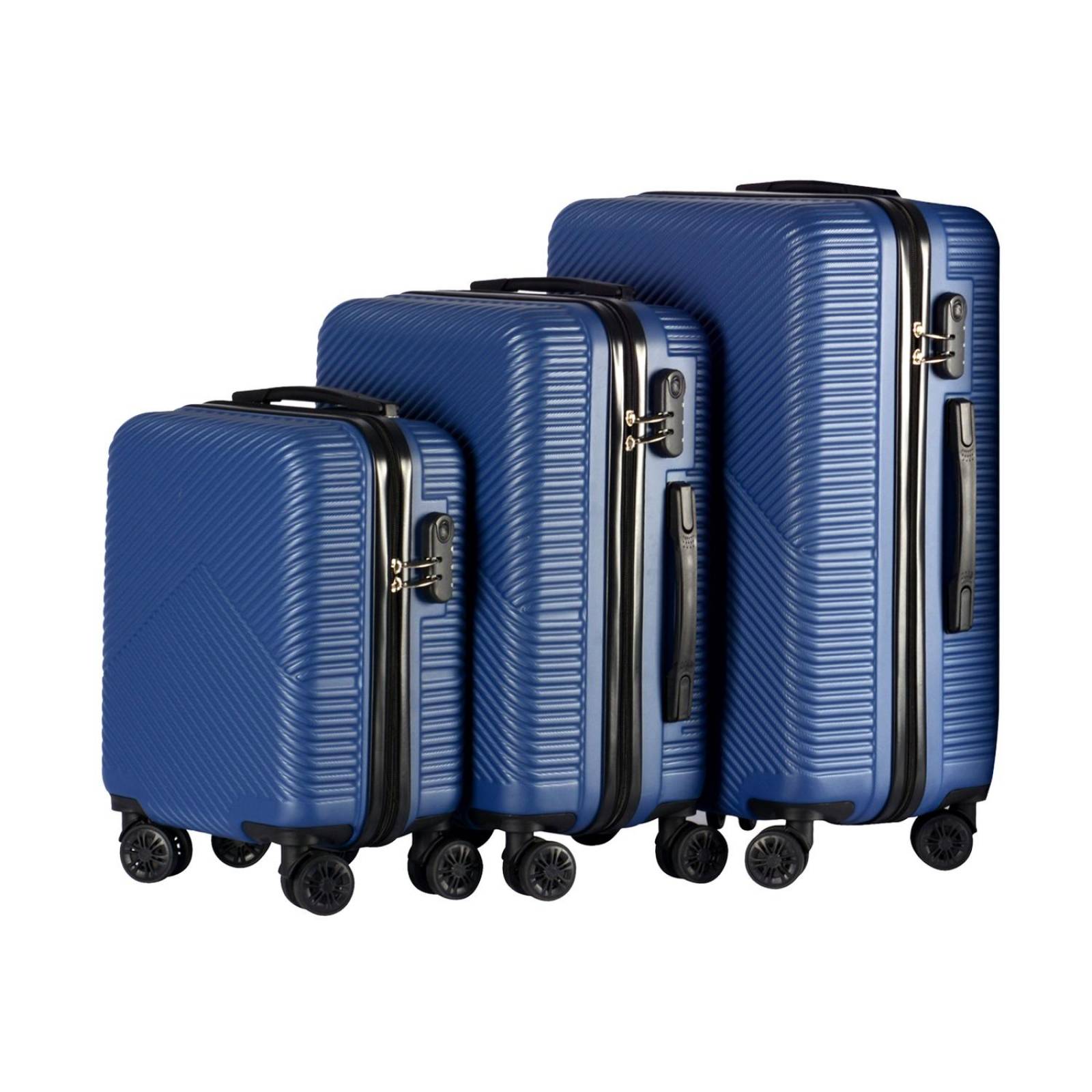 Juego de 3 Maletas de Viaje Travel Elite, Diferentes Tamaños Azul