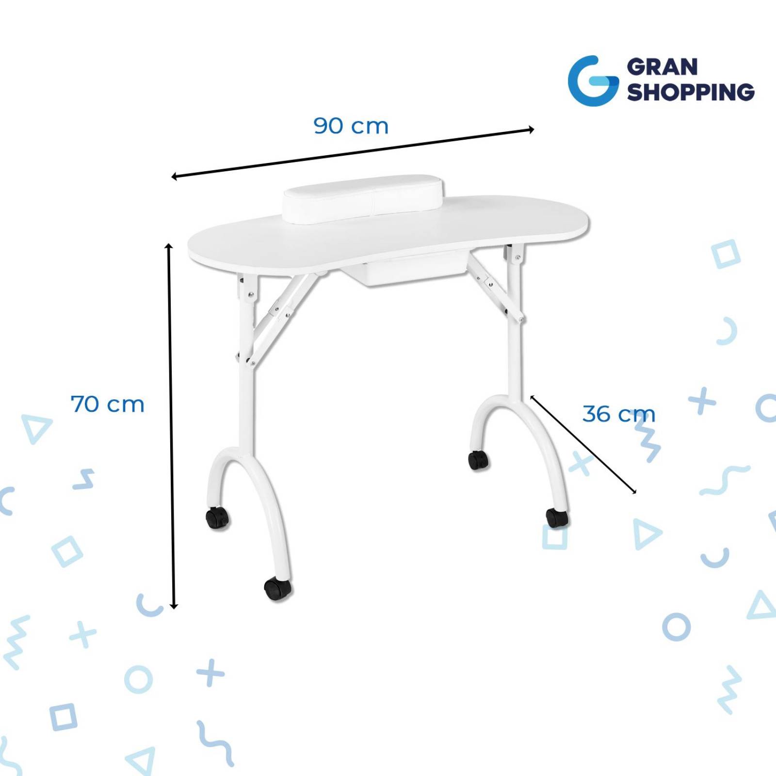 Mesa para Manicura Gran Shopping, Profesional y Portátil Blanco Unitalla