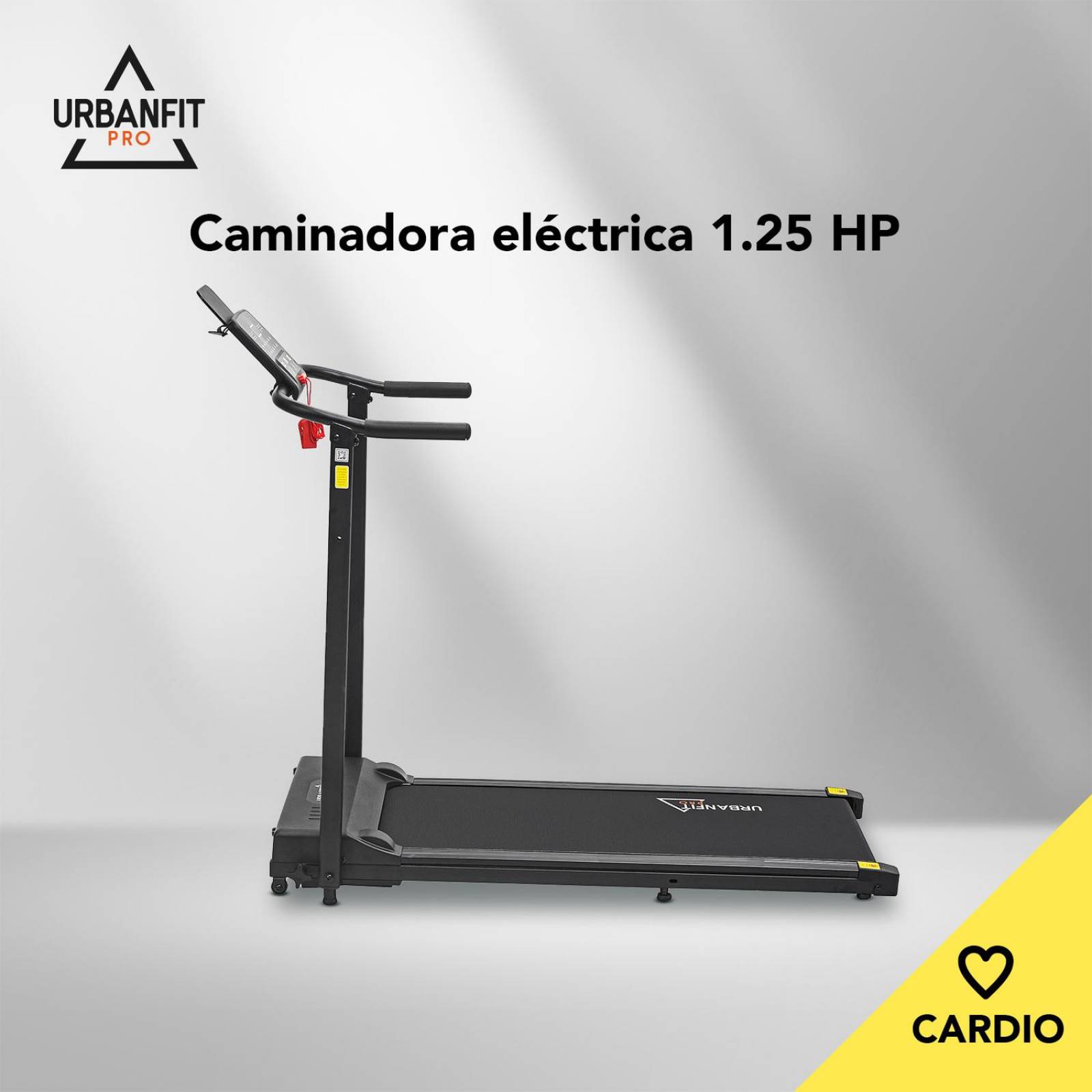 Caminadora Eléctrica UrbanFit Pro, 1.25HP, Bluetooth Negro