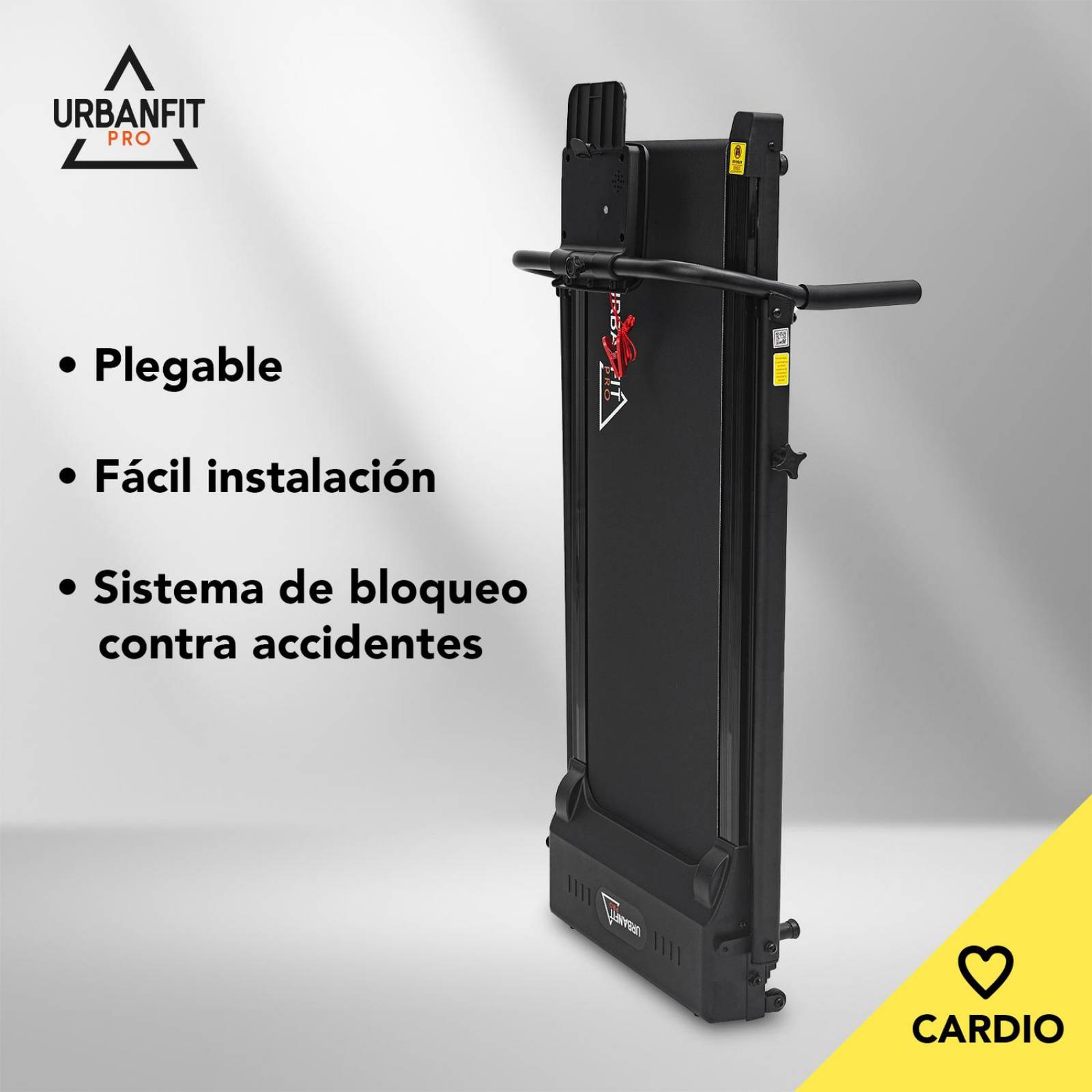 Caminadora Eléctrica UrbanFit Pro, 1.25HP, Bluetooth Negro