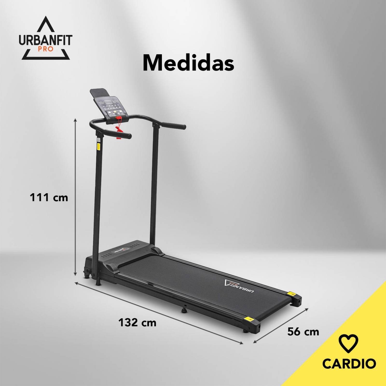 Caminadora Eléctrica UrbanFit Pro, 1.25HP, Bluetooth Negro