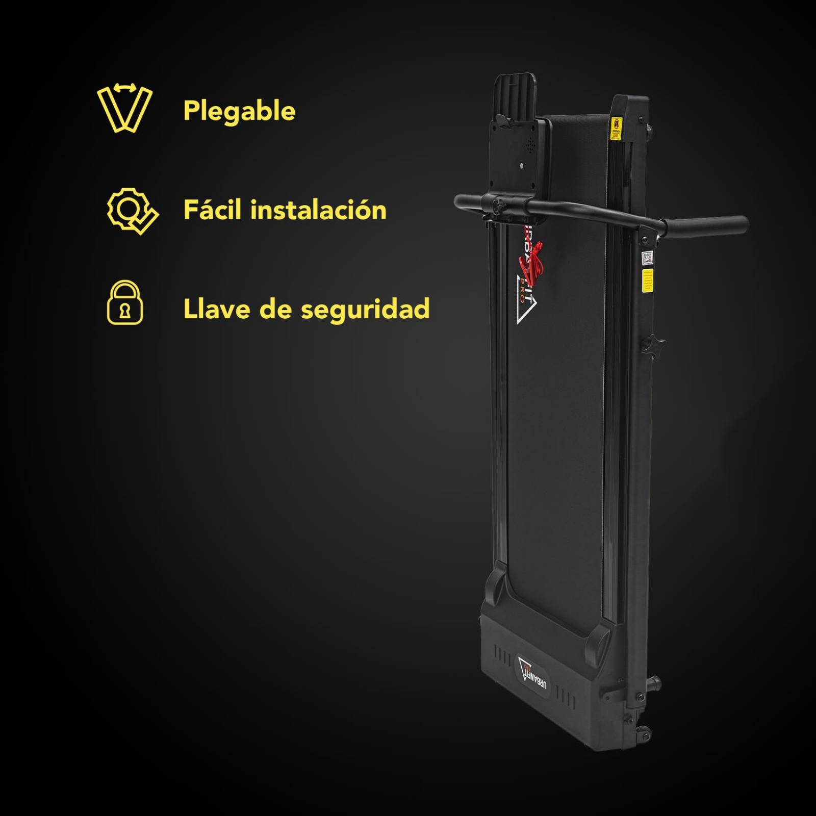 Caminadora Eléctrica UrbanFit Pro, 1.25HP, Bluetooth Negro