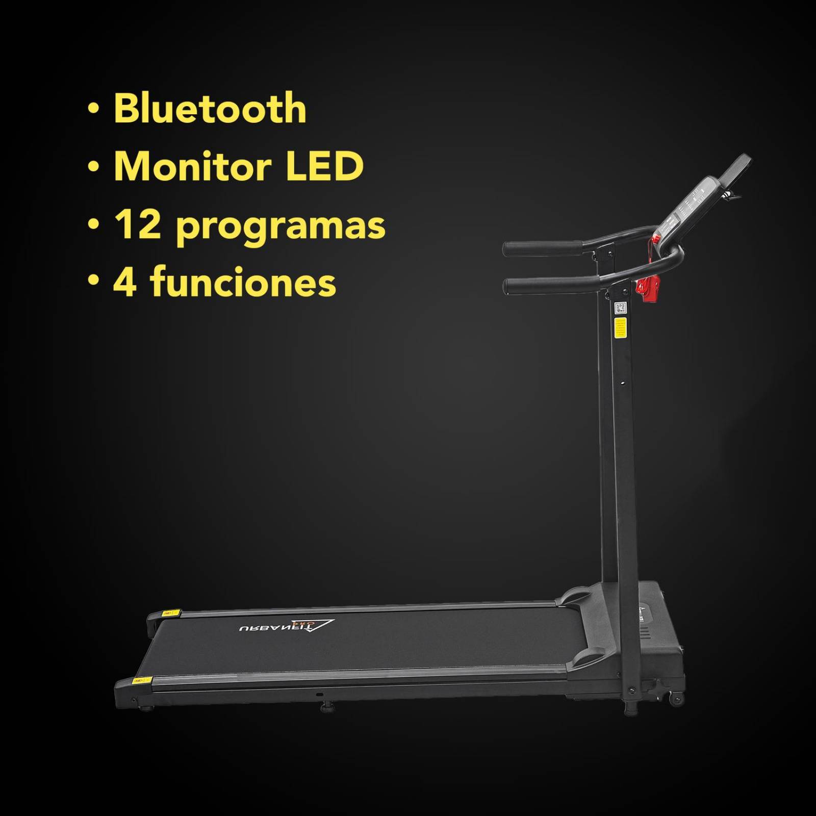 Caminadora Eléctrica UrbanFit Pro, 1.25HP, Bluetooth Negro