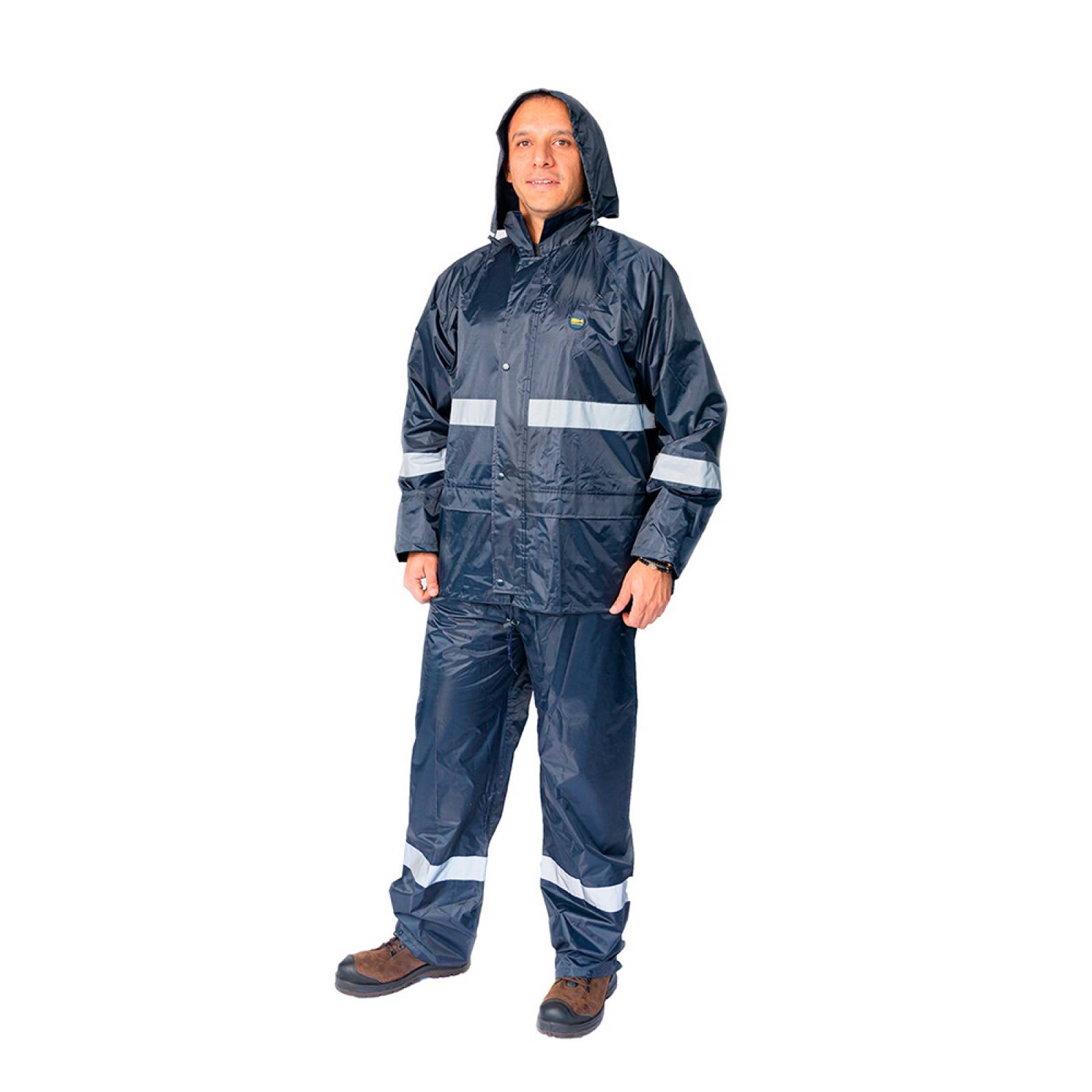 Impermeable para lluvia Motociclista Seguridad Industrial Beckon BK105 Reflejante Para Uso Rudo Doble Refuerzo En Entrepierna.