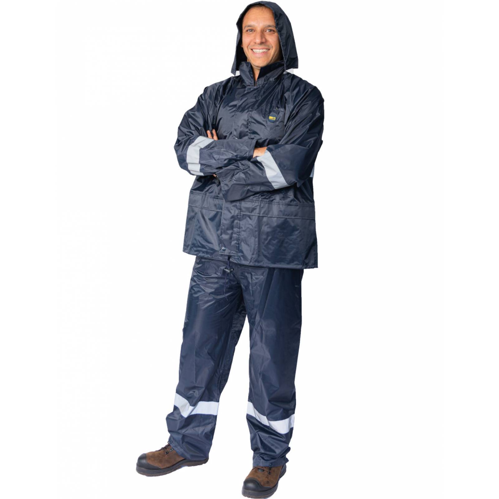 Impermeable para lluvia Motociclista Seguridad Industrial Beckon BK105 Reflejante Para Uso Rudo Doble Refuerzo En Entrepierna.
