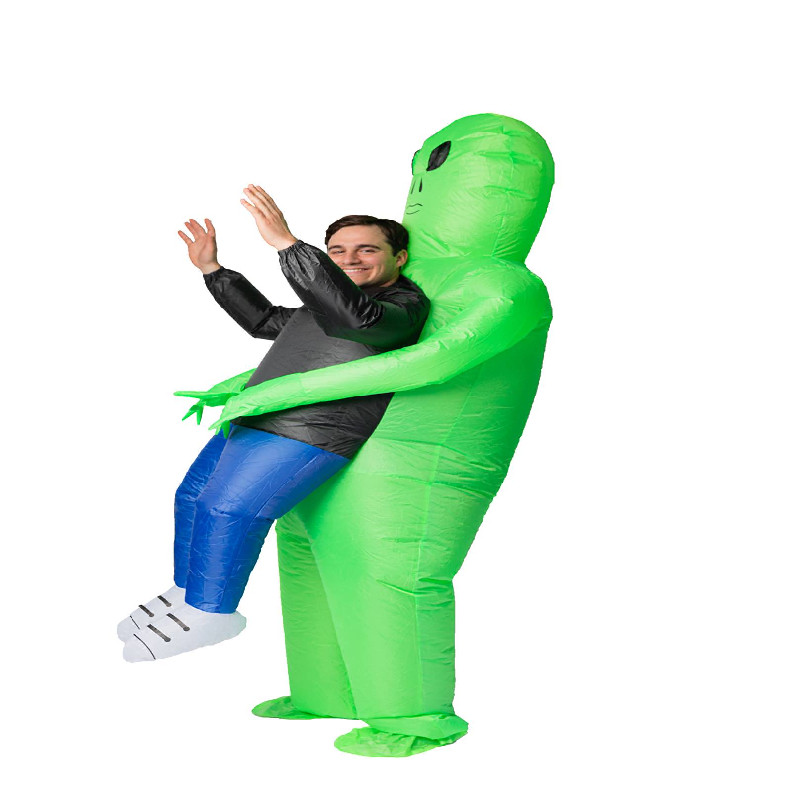 Disfraz Inflable Alien verde NEON toda ocasión Halloween en 3 Tallas