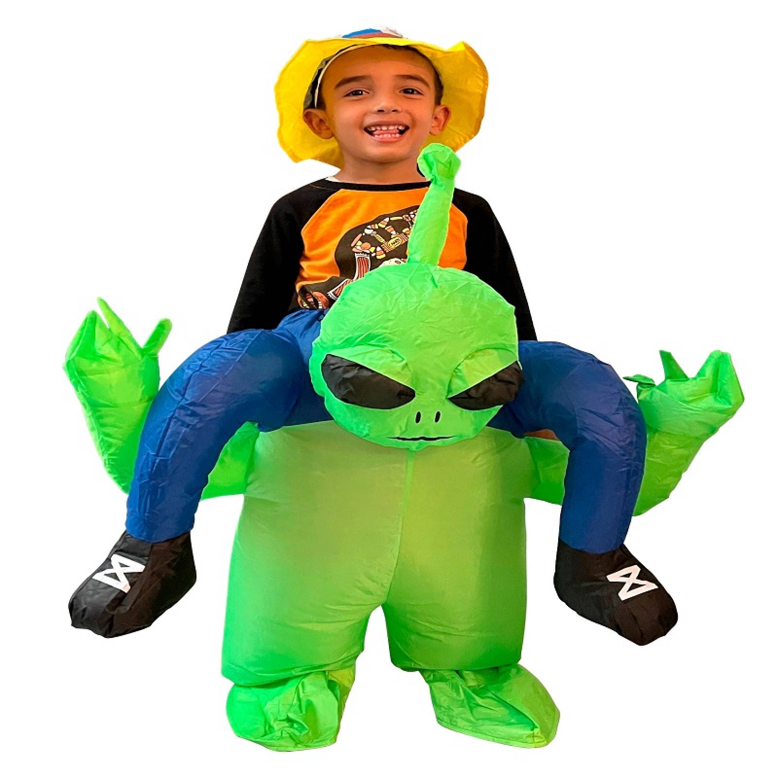 Disfraz Inflable Alien verde NEON toda ocasión Halloween en 3 Tallas
