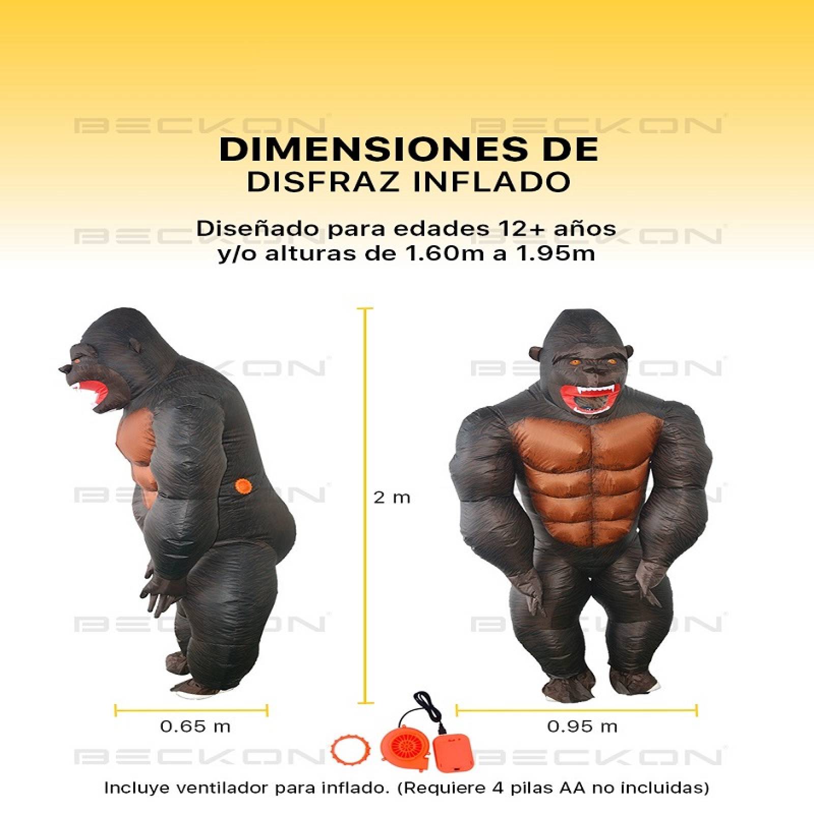 Disfraz Inflable Premium Dragón o Gorila Kong toda ocasión Adulto Unitalla en 2 modelos