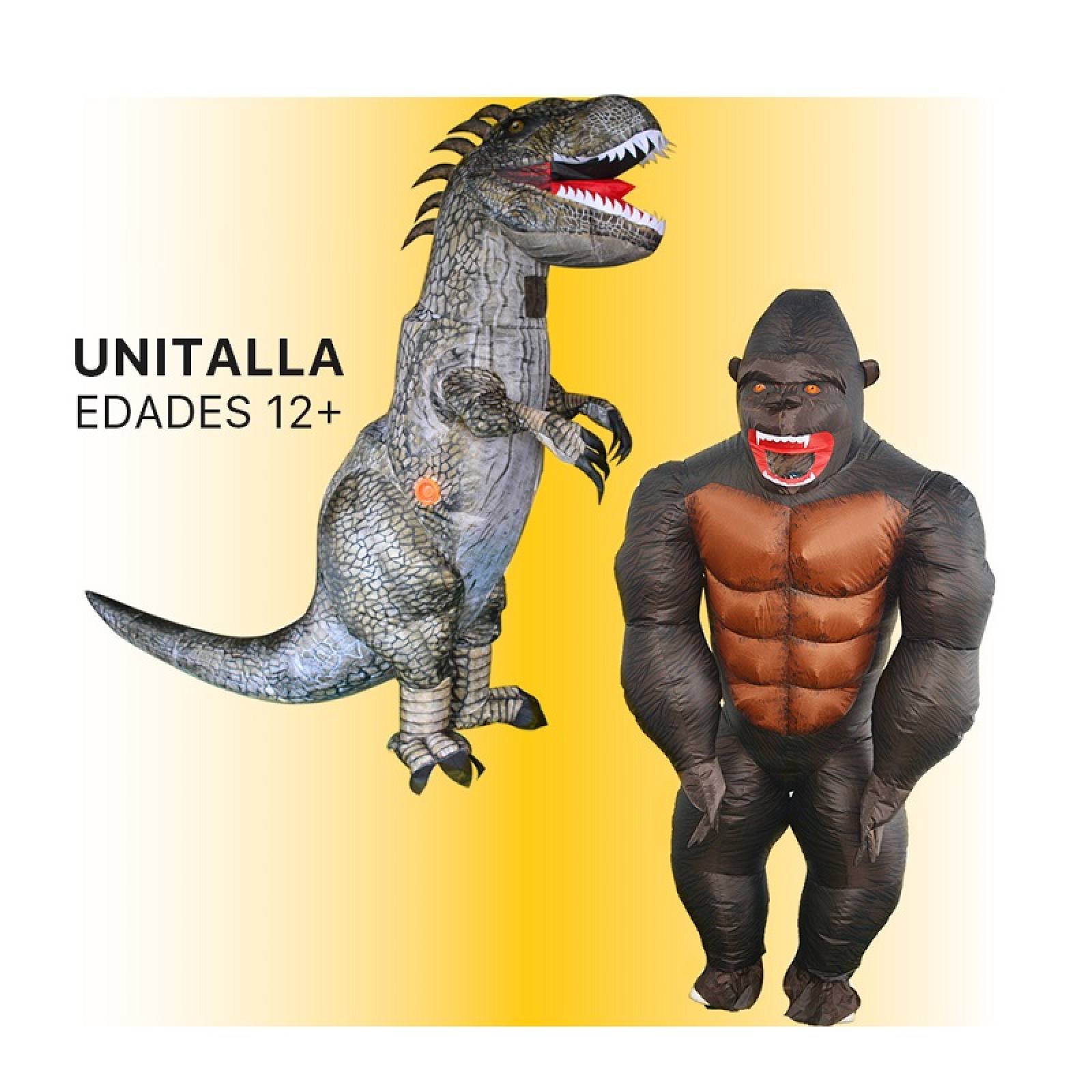 Disfraz Inflable Premium Dragón o Gorila Kong toda ocasión Adulto Unitalla en 2 modelos