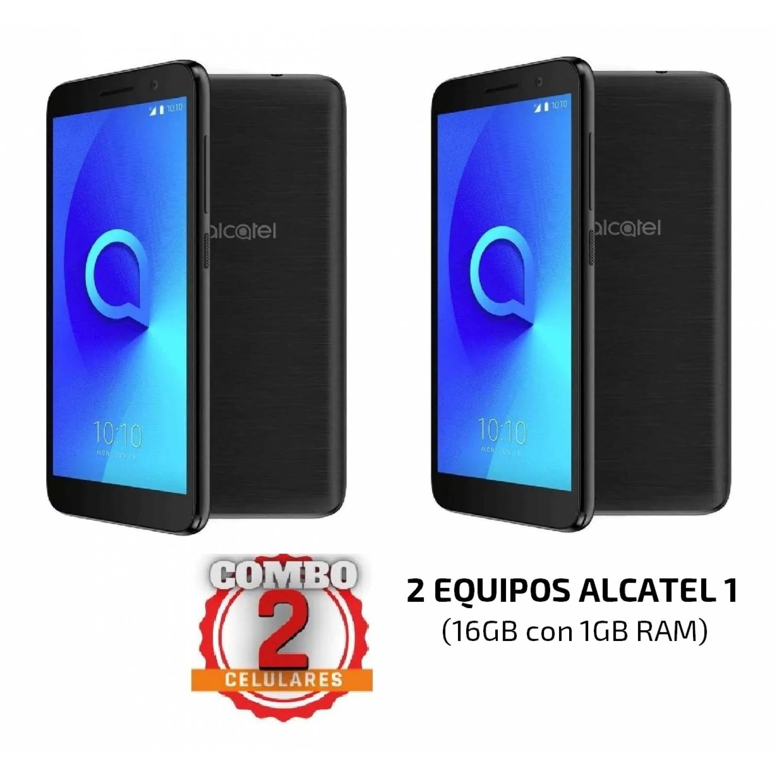 Combo 2 Celulares Alcatel 1 16 GB con 1 GB RAM (Color Negro)
