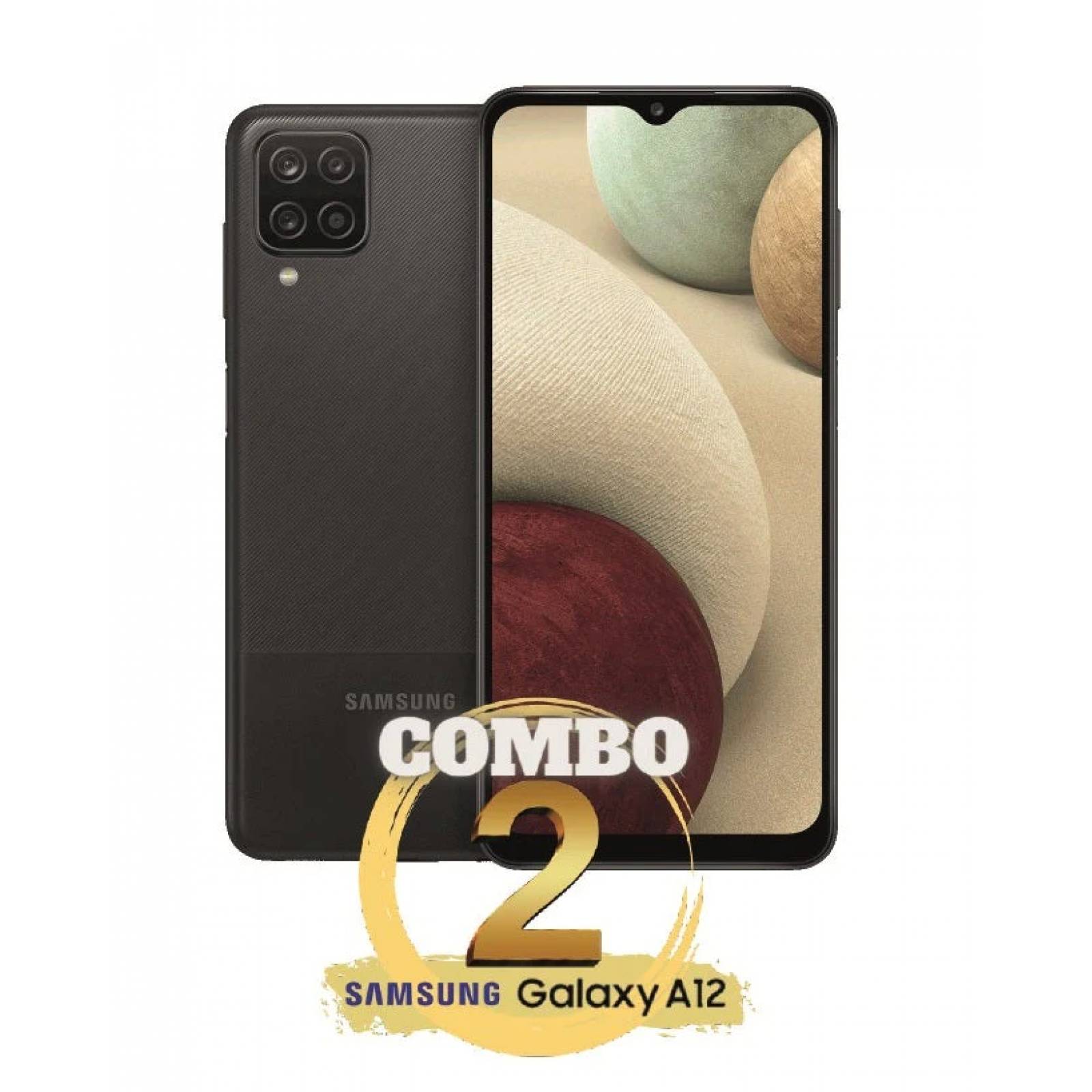 Combo 2 Celulares Samsung Galaxy A12 64GB 4GB Ram Color Negro.