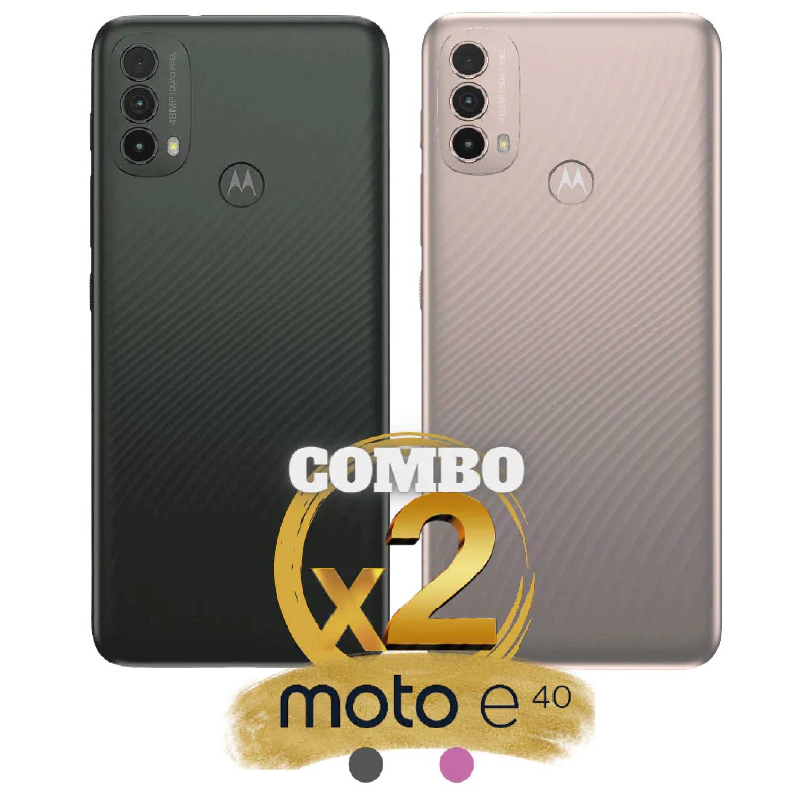 Combo de 2 Celulares Moto E40 64GB 4GB RAM 48MPX   FULL HD