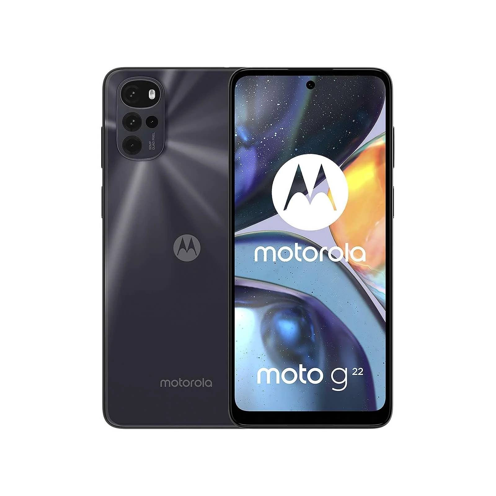 Celular Motorola Moto G22 64GB  4GB RAM   Camara 50 MPX   Pantalla 6 5 Pulgadas   Negro
