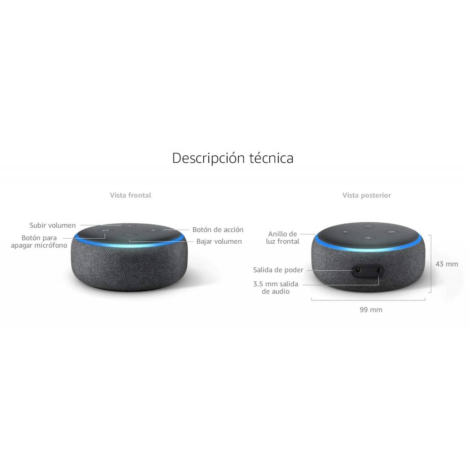 Combo 3 Bocinas   Amazon Alexa Echo Dot (3ra Generacion) Color Negro.