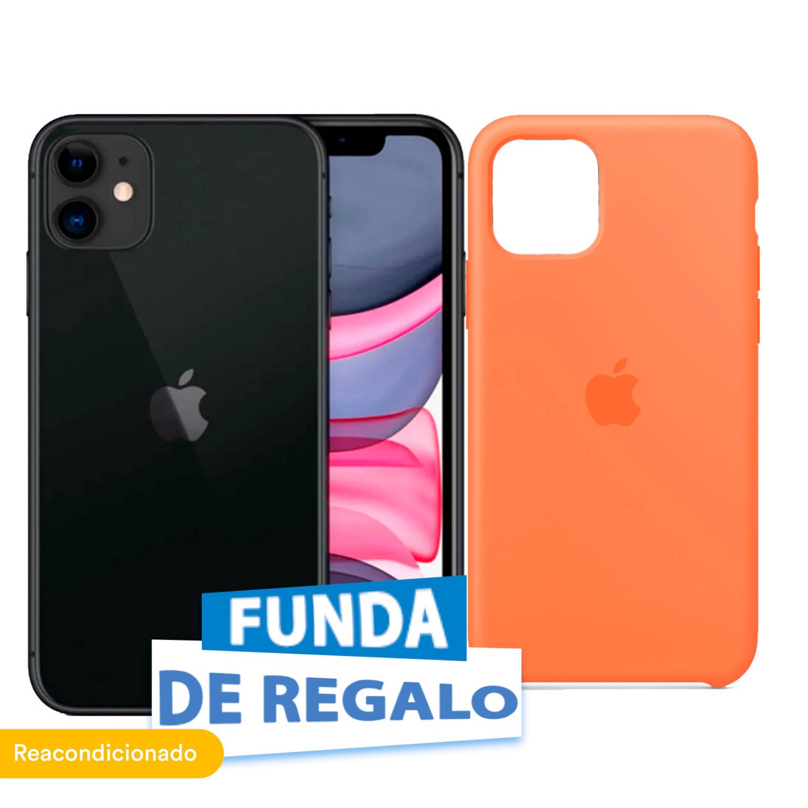 Celular Reacondicionado Grado A Apple iPhone 12 128GB Negro  Funda de Regalo