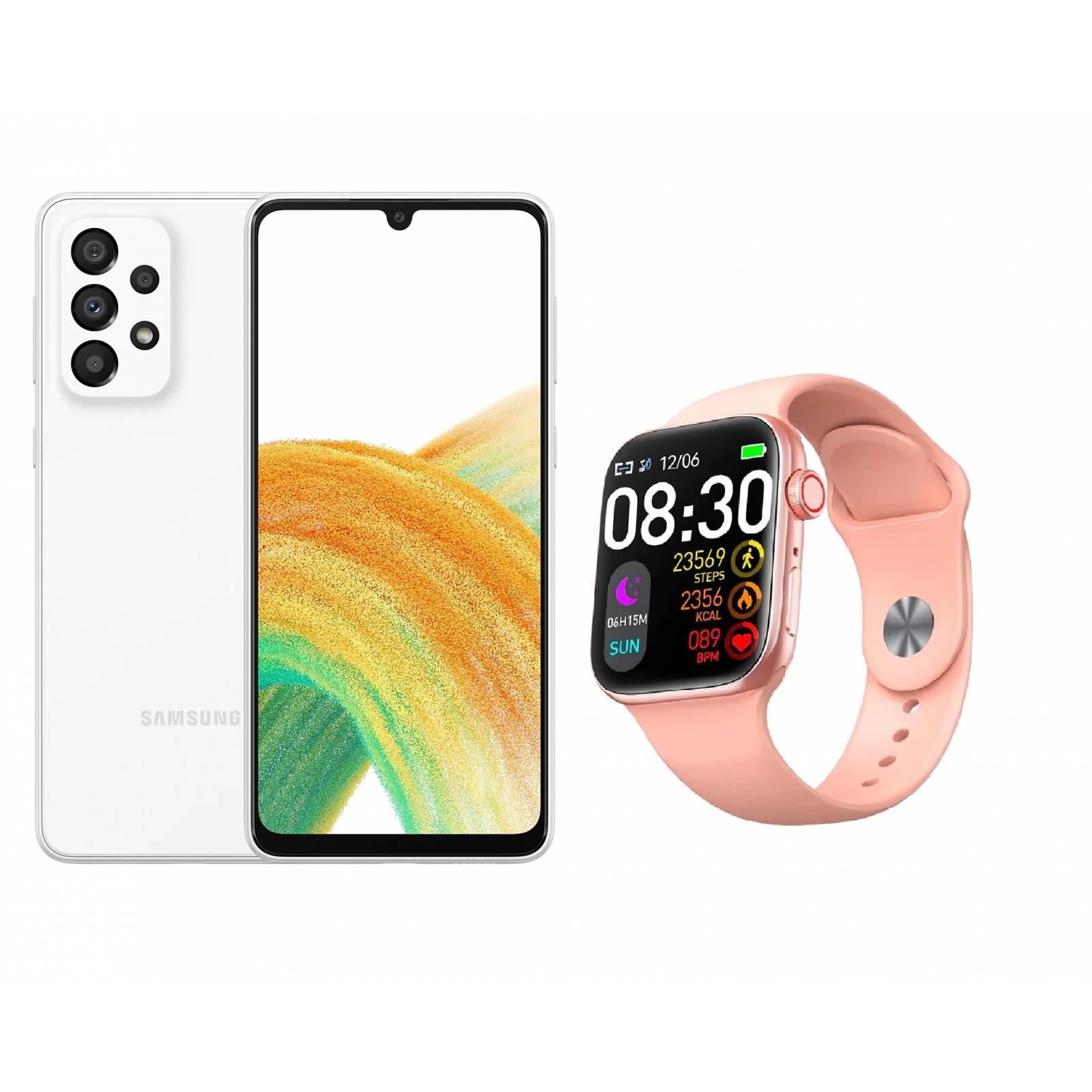 Combo Samsung Galaxy A33 (5G) 128GB Y Reloj Inteligente HiWatch Plus T900 PRO MAX.