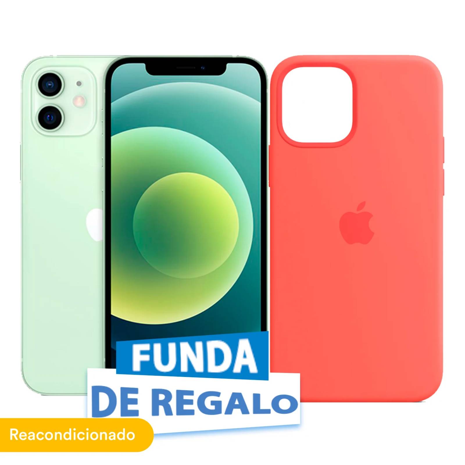 Celular Reacondicionado Grado A Apple iPhone 12 64GB Verde  Funda de Regalo.