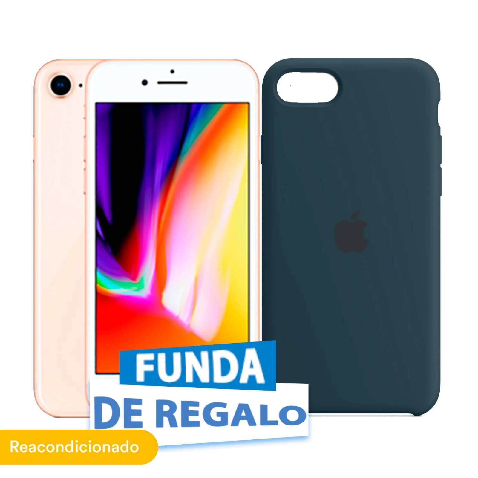 Combo 3 Celulares (Reacondicionado Grado A)s Grado A iPhone 8 64GB Dorado   3 Fundas de Regalo.