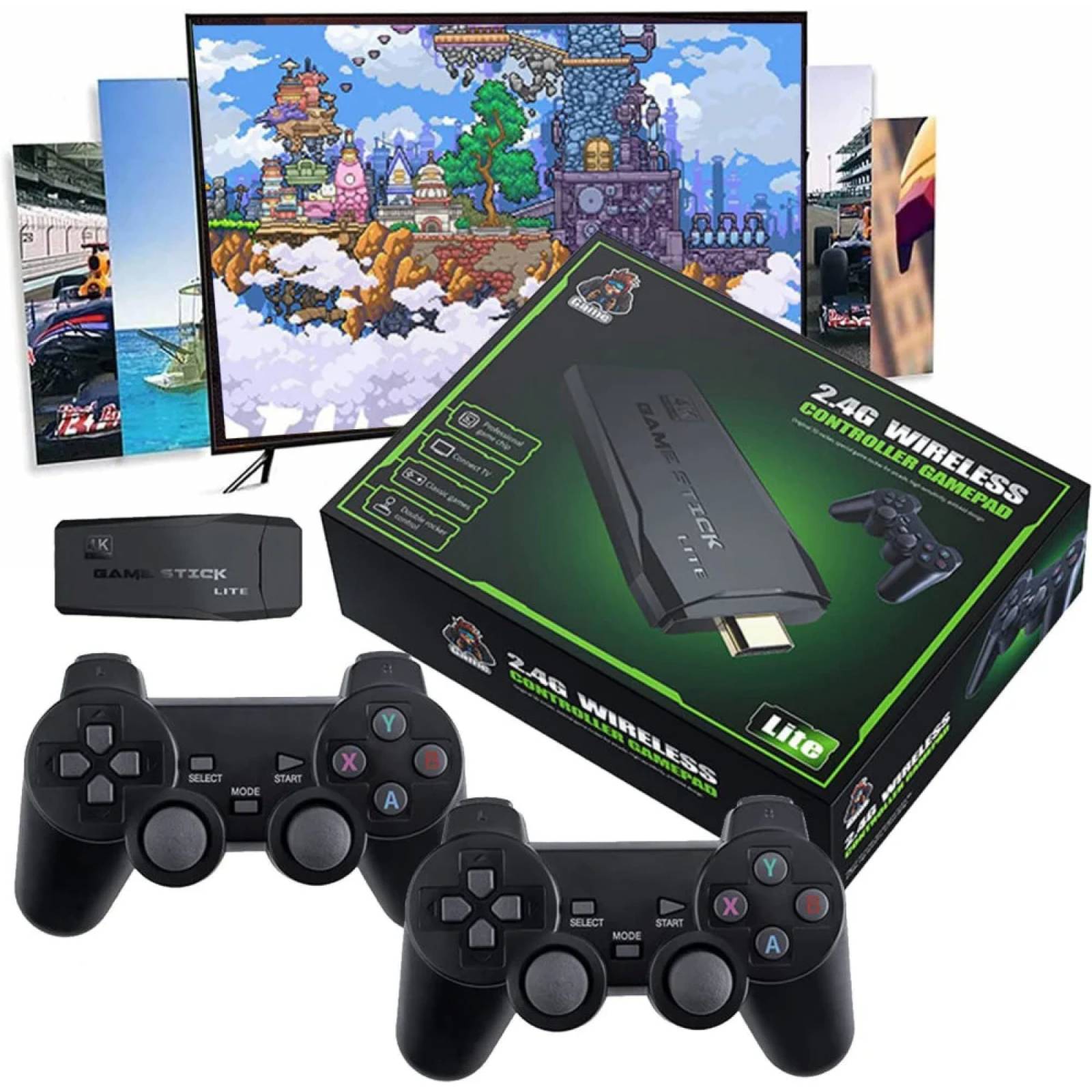 Consola De Videojuegos Retro - 2 Controles (compatible Con +10000 Juegos)