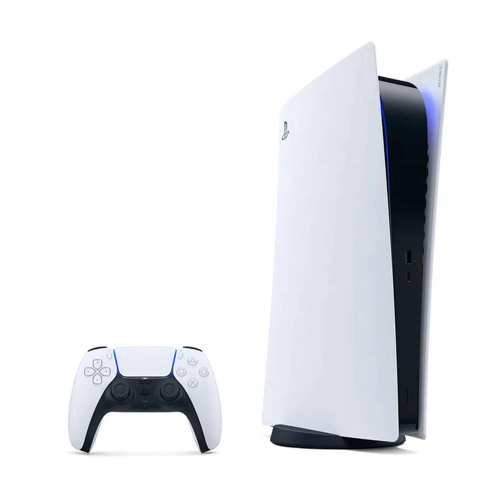 Consola PS5 PlayStation 5 Edición Digital 825GB   Blanco y Negro.