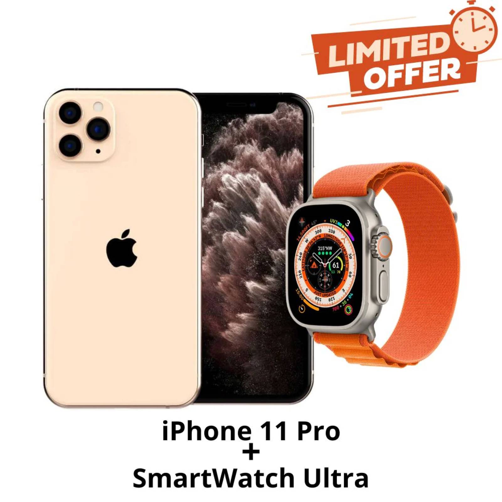 Combo iPhone 11 Pro 64GB Dorado (Reacondicionado)   SmartWatch Ultra