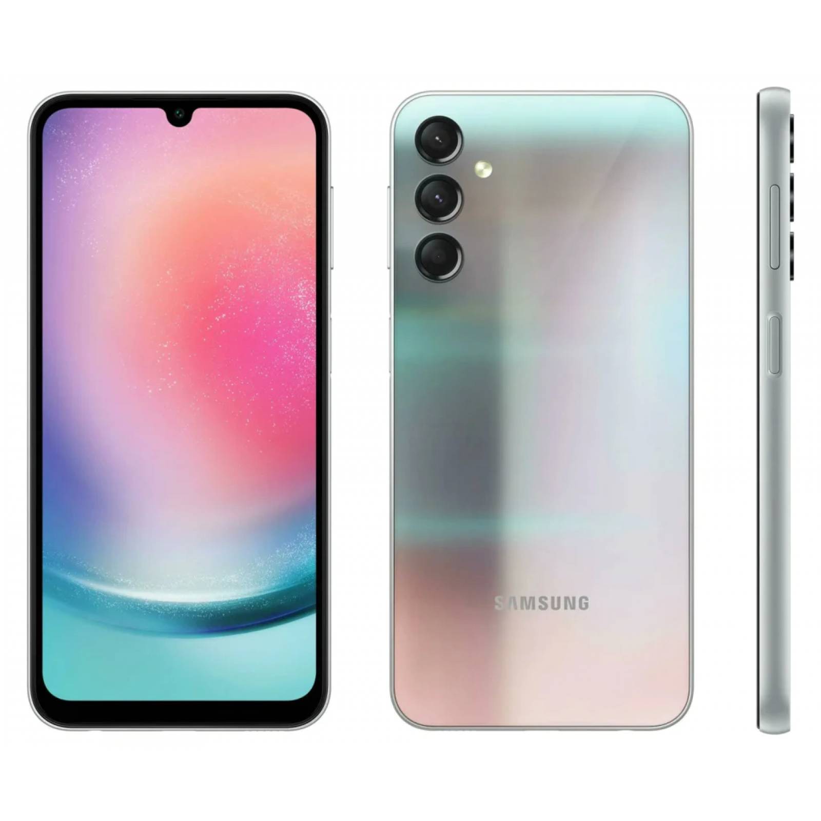 Combo Celular Samsung Galaxy A24 128GB   4GB RAM (Plata)   Smartwatch Rosa.