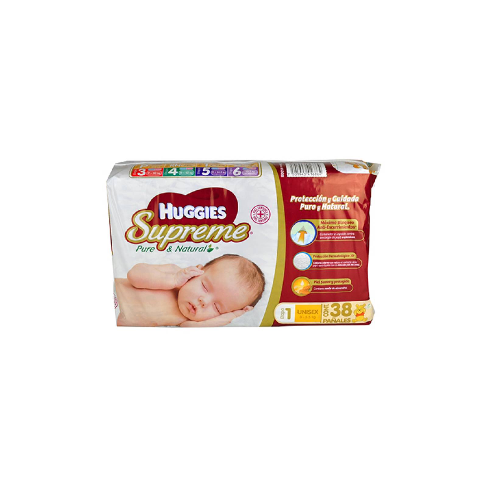 Huggies Supreme Etapa 1 Bolsa 38 Pañales