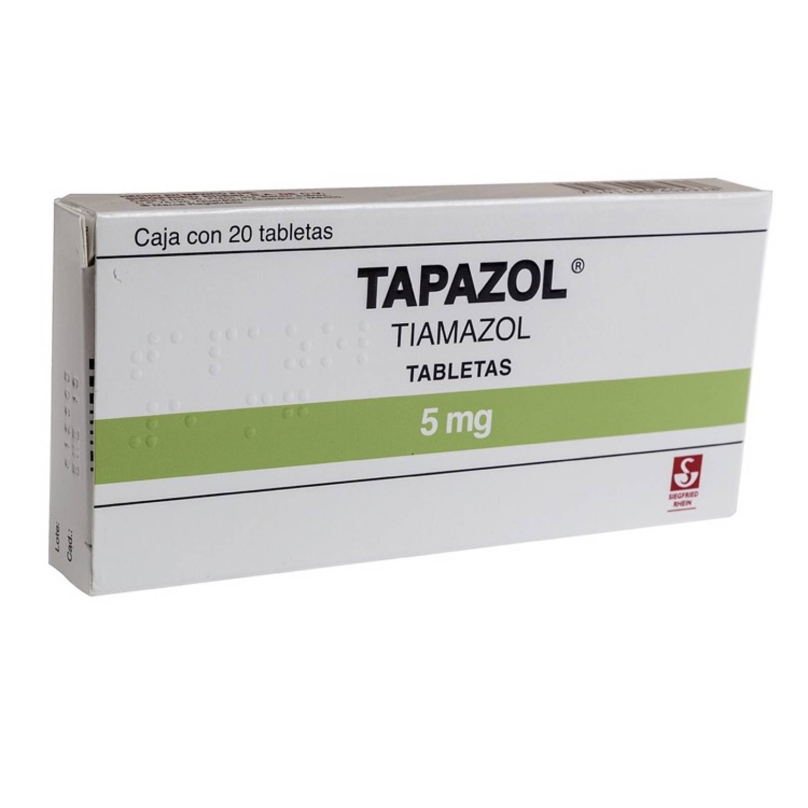 Tapazol 5 Mg Caja 20 Tabletas