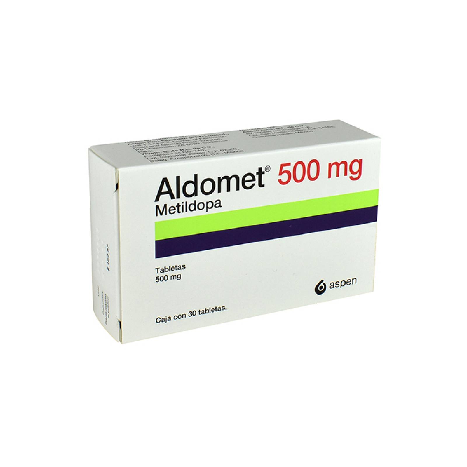 Aldomet 500 Mg Caja Con 30 Tabletas