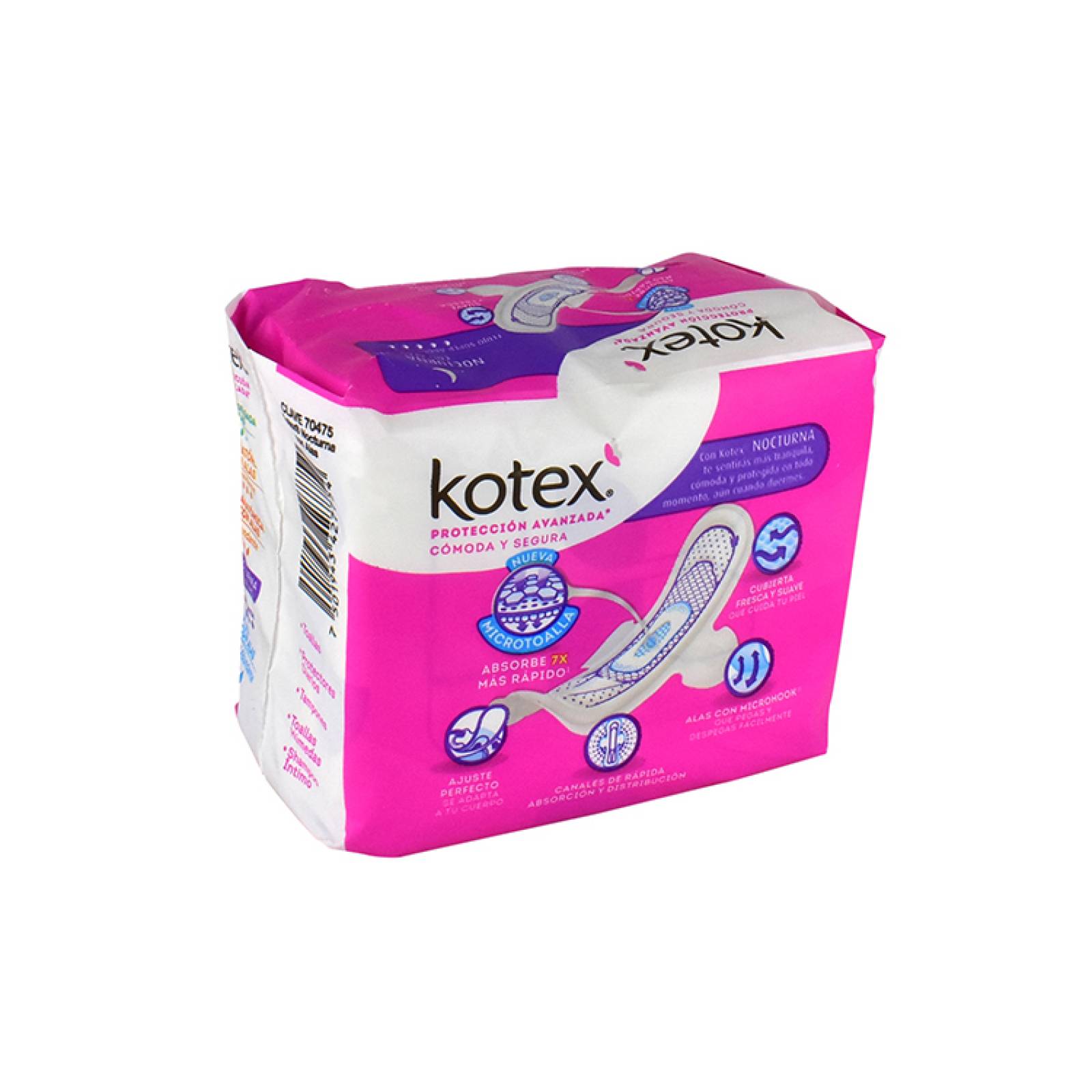 Kotex Natural Flex Nocturna Toalla Sanitaria 1 Bolsa 5 Pieza