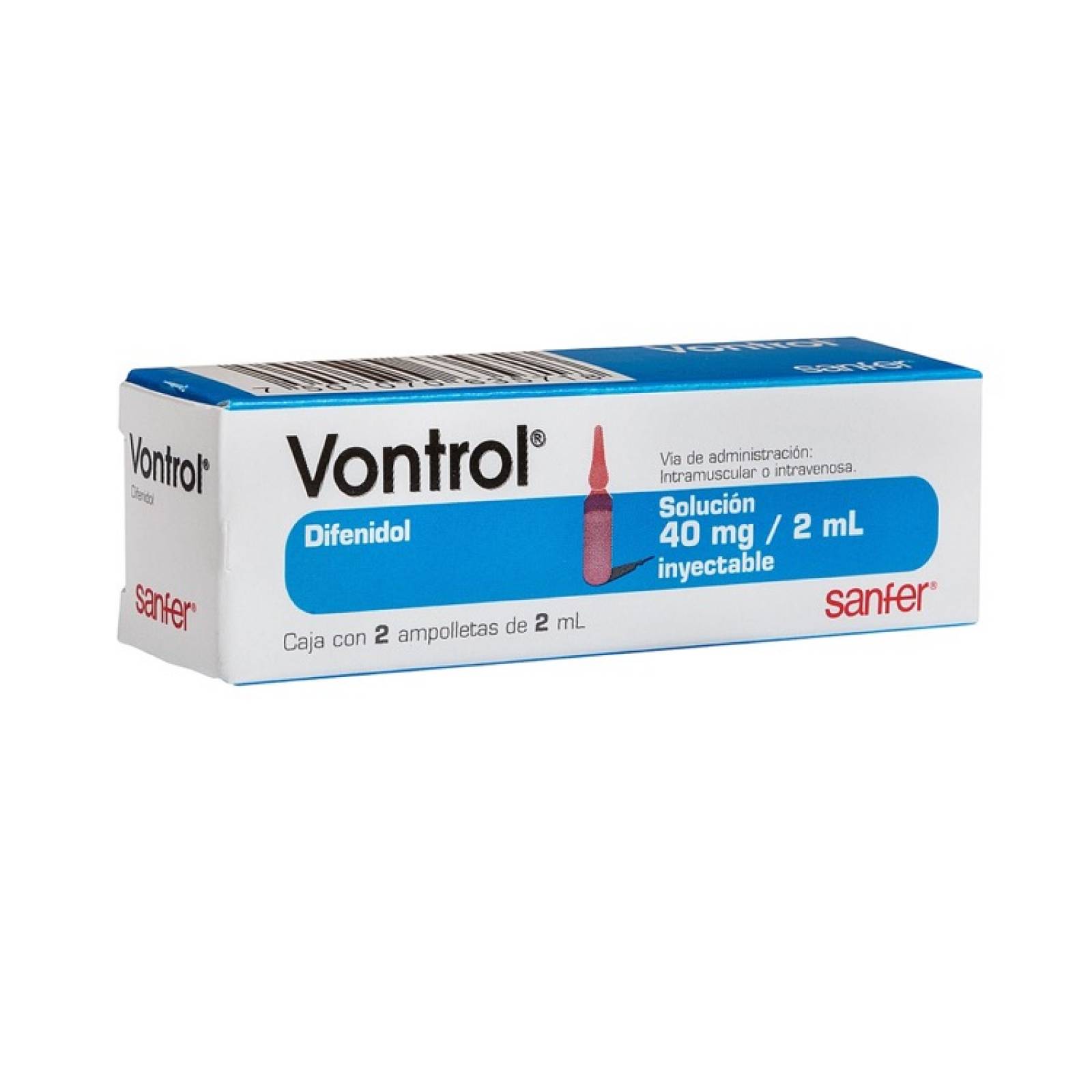 Vontrol Iny 40 Mg 1 Caja 2 Ampolletas 2 Ml