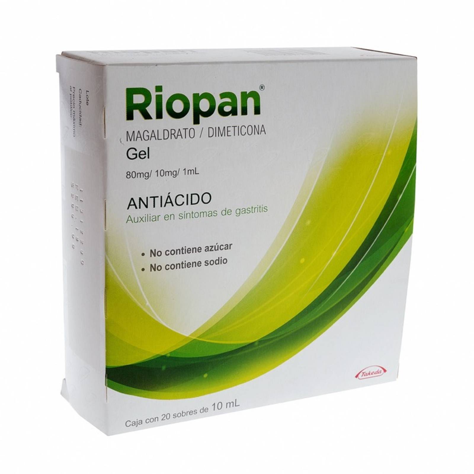 Riopan Gel 8 Mg Caja 20 Sobres 10 Ml