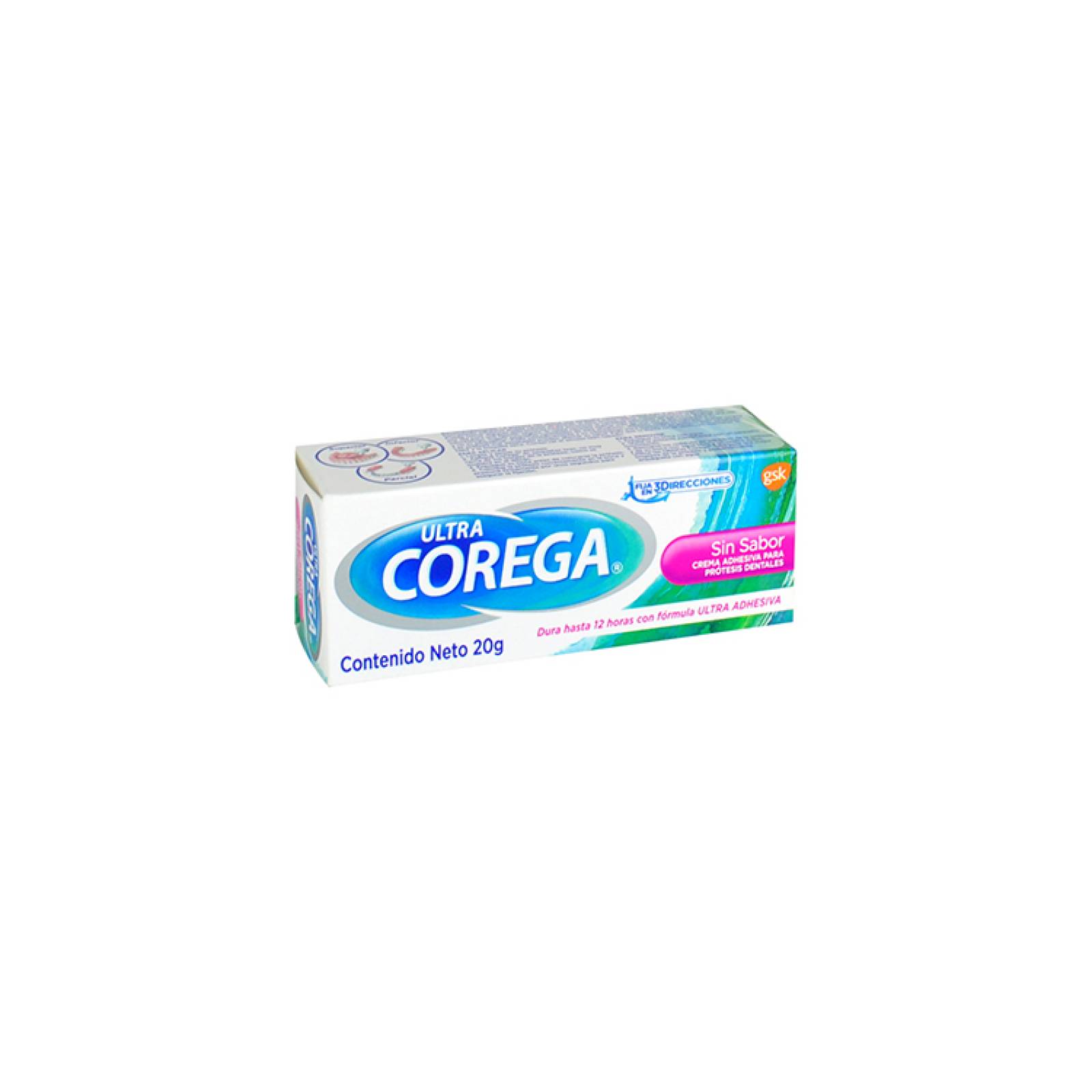 Corega Ultra Adhesivo Para Protesis Dentales Sin Sabor 20g