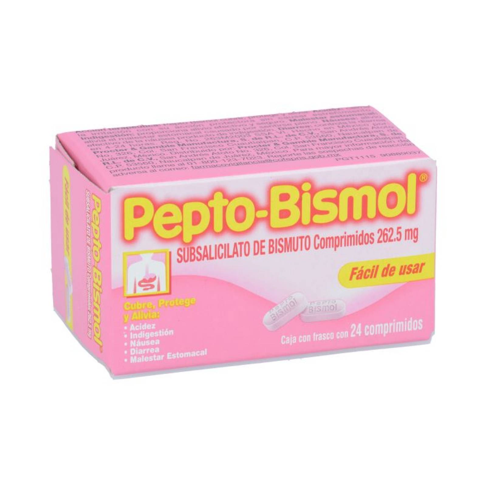 Pepto Bismol 262.5 Mg 1 Caja 24 Comprimidos