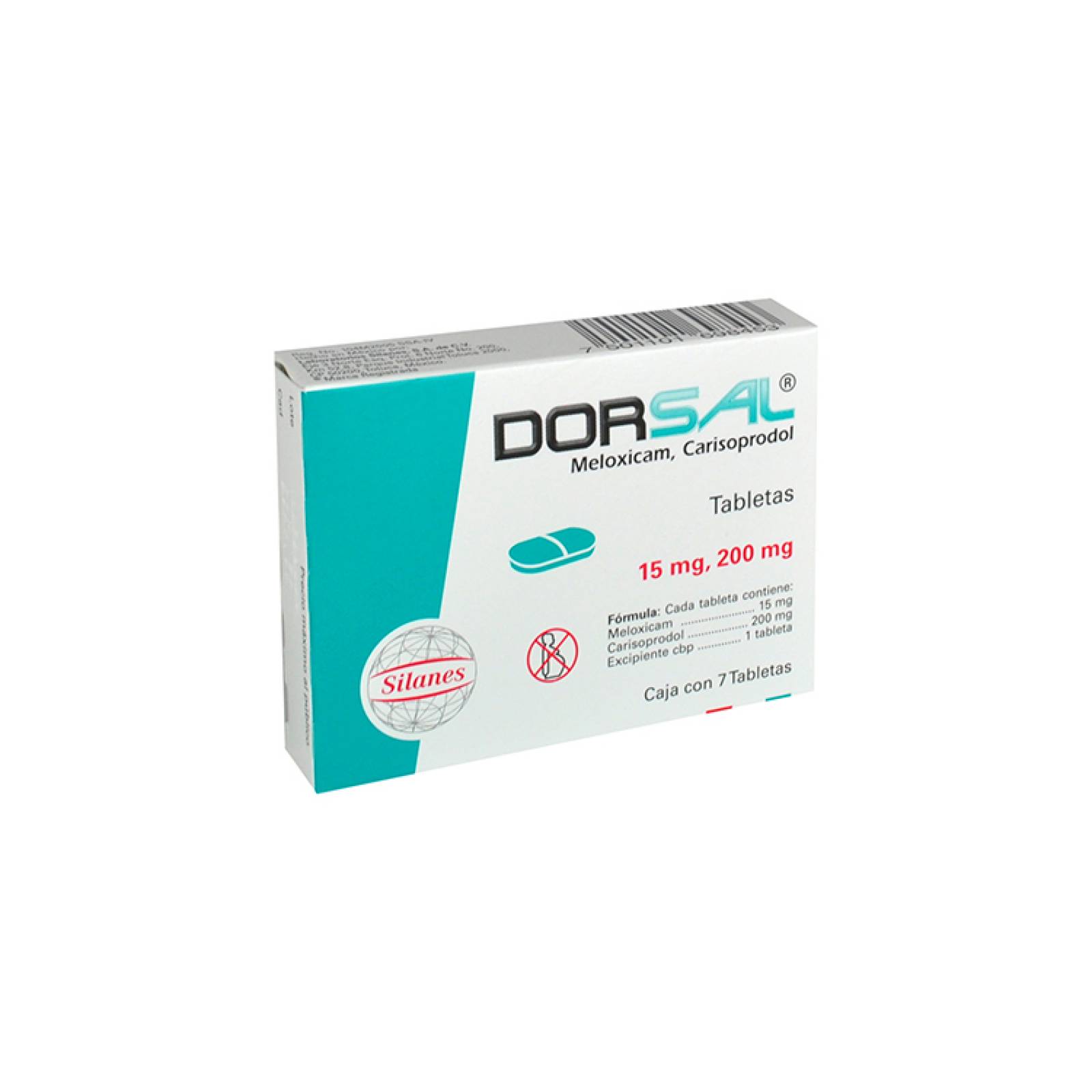 Dorsal 15/200 Mg Caja 7 Tabletas