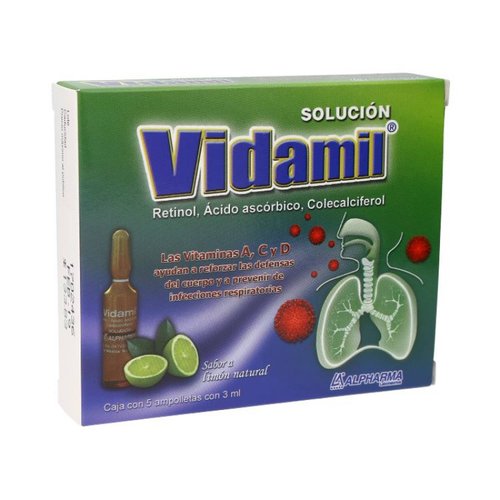 Vidamil Oral Limon 1 Caja 5 Ampolletas 3 Ml
