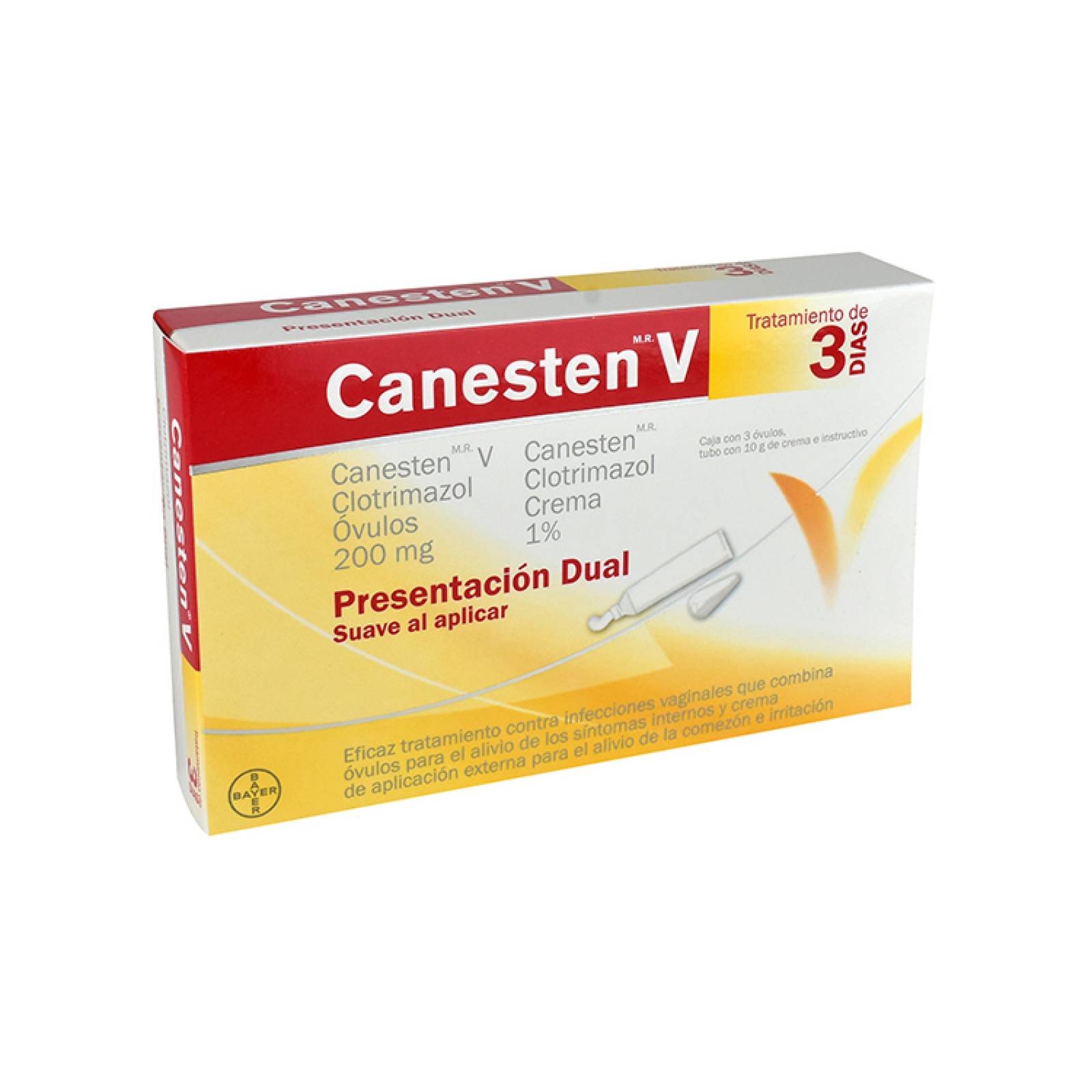 Canesten V Dual Ovulos 1 Tubo Crema 10 Gr