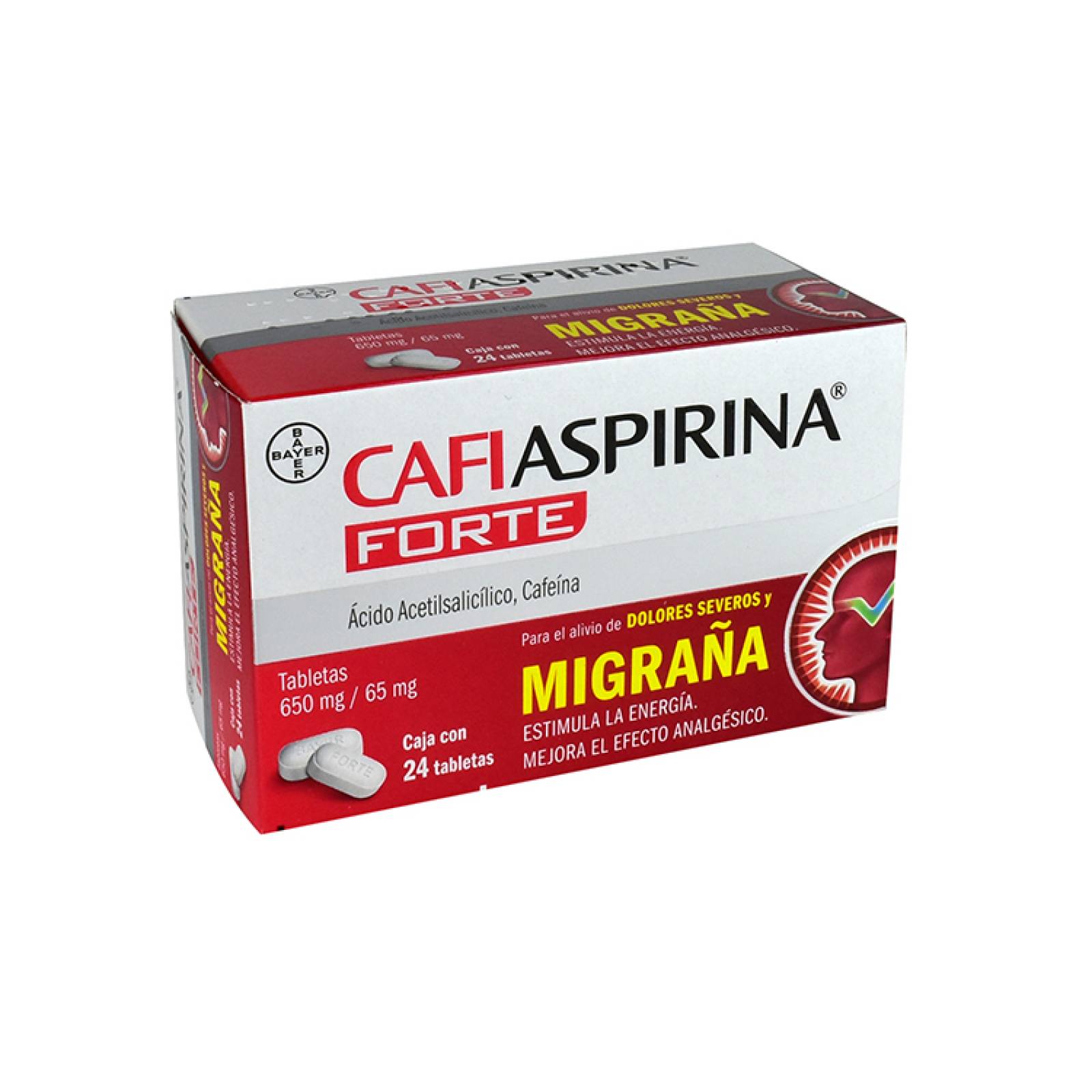 Cafiaspirina Forte Tabletas 650 / 65 Mg C 24