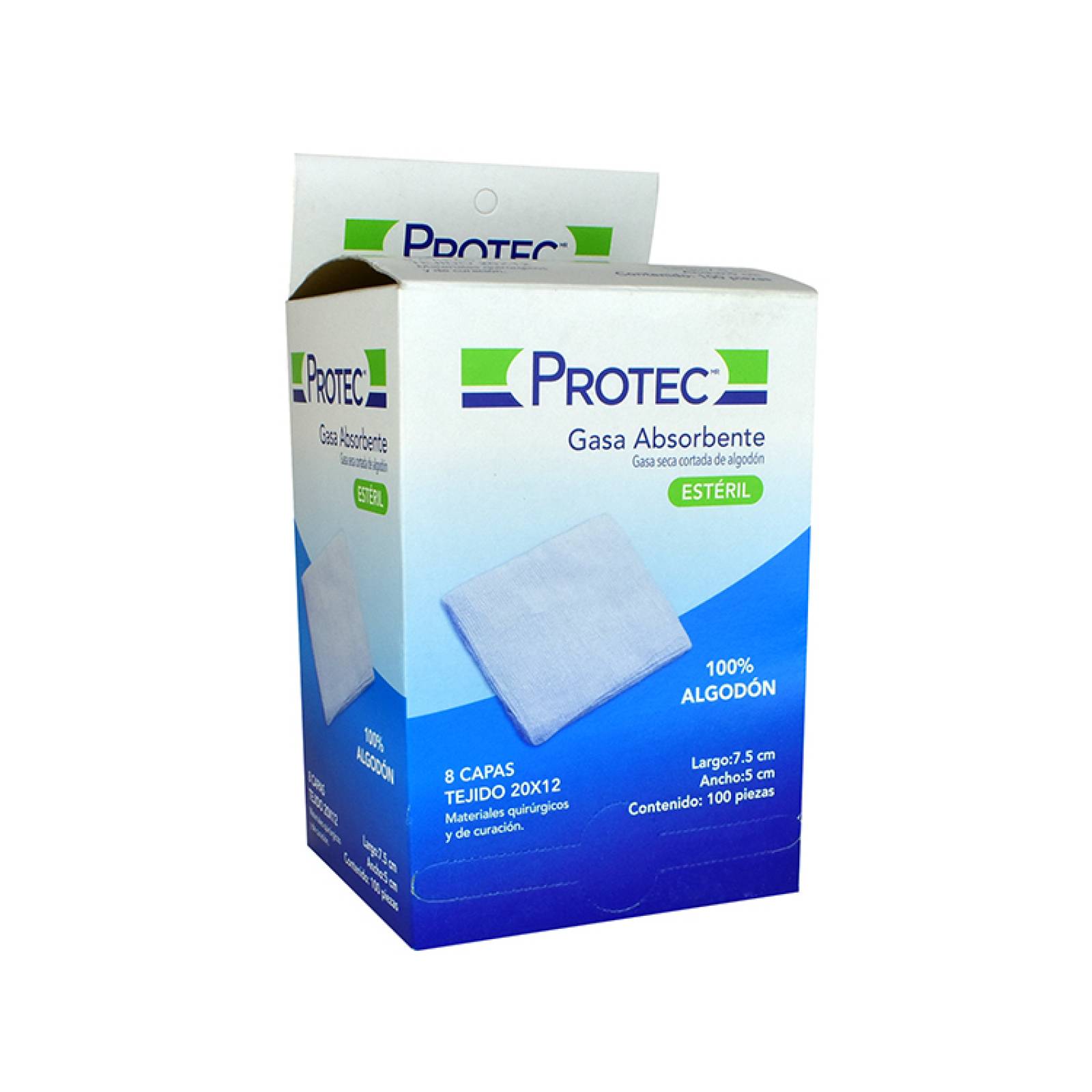 Gasa Protec Est 7.5x5 Cm Caja 100 Sobres